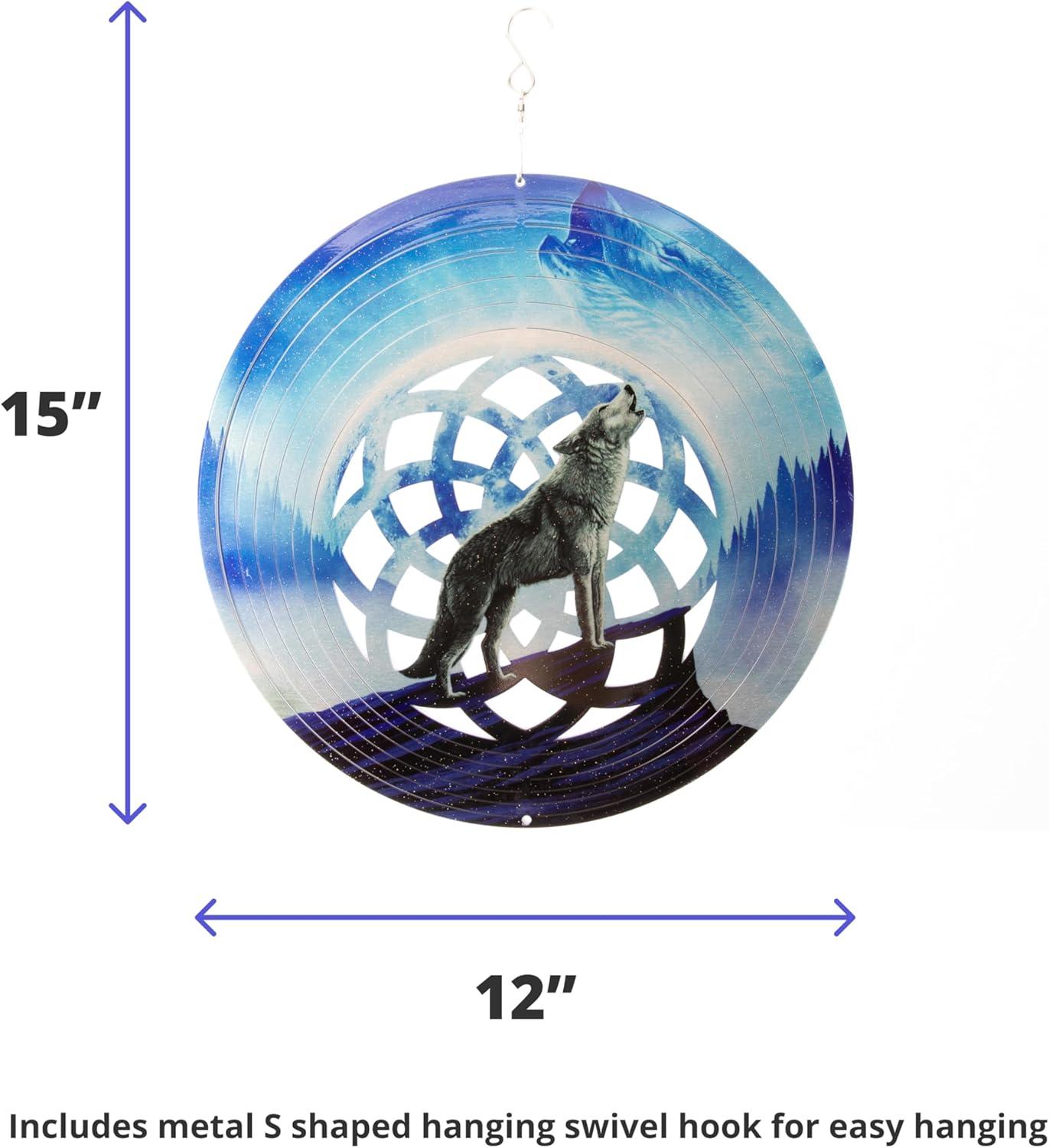Vp Home Wolf Dreamcatcher Kinetic 3D Metal Outdoor Garden Decor Wind Spinner