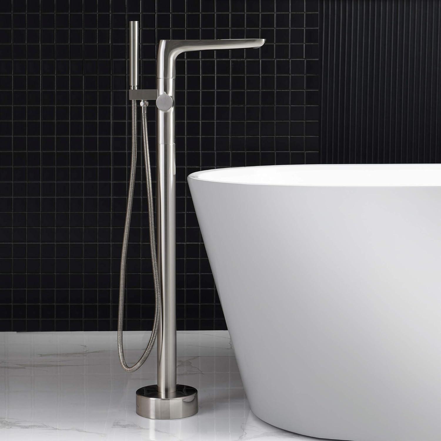 Lumen Floor Clawfoot Tub Faucet with Diverter