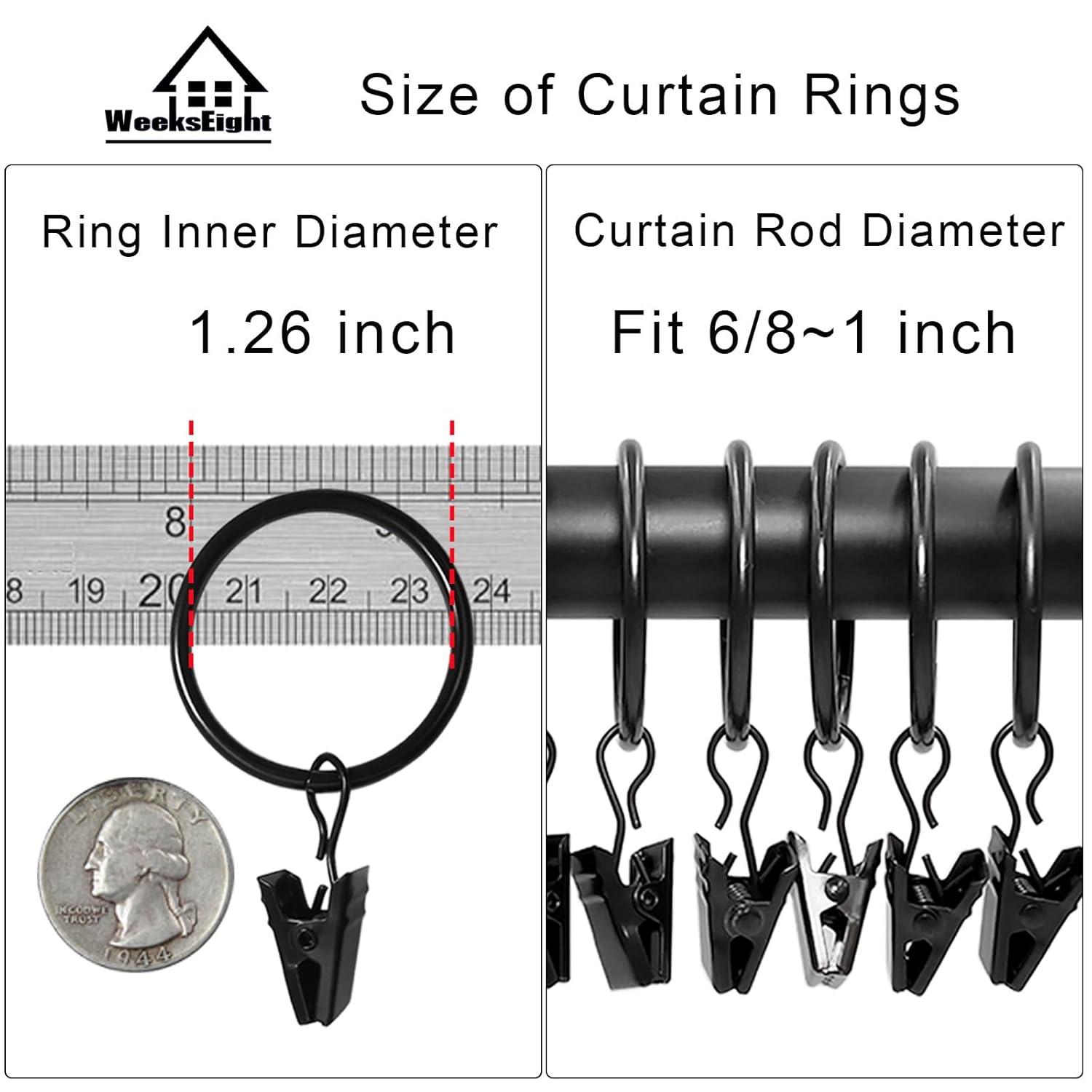 Clearance! Uscallm 40 Pack Metal Curtain Rings With Clips, Hat Clothes Clips, Drapery Clips With Rings, Drapes Rings 1.26in Interior Diameter Calf Stretch Box Unclaimed Pallets