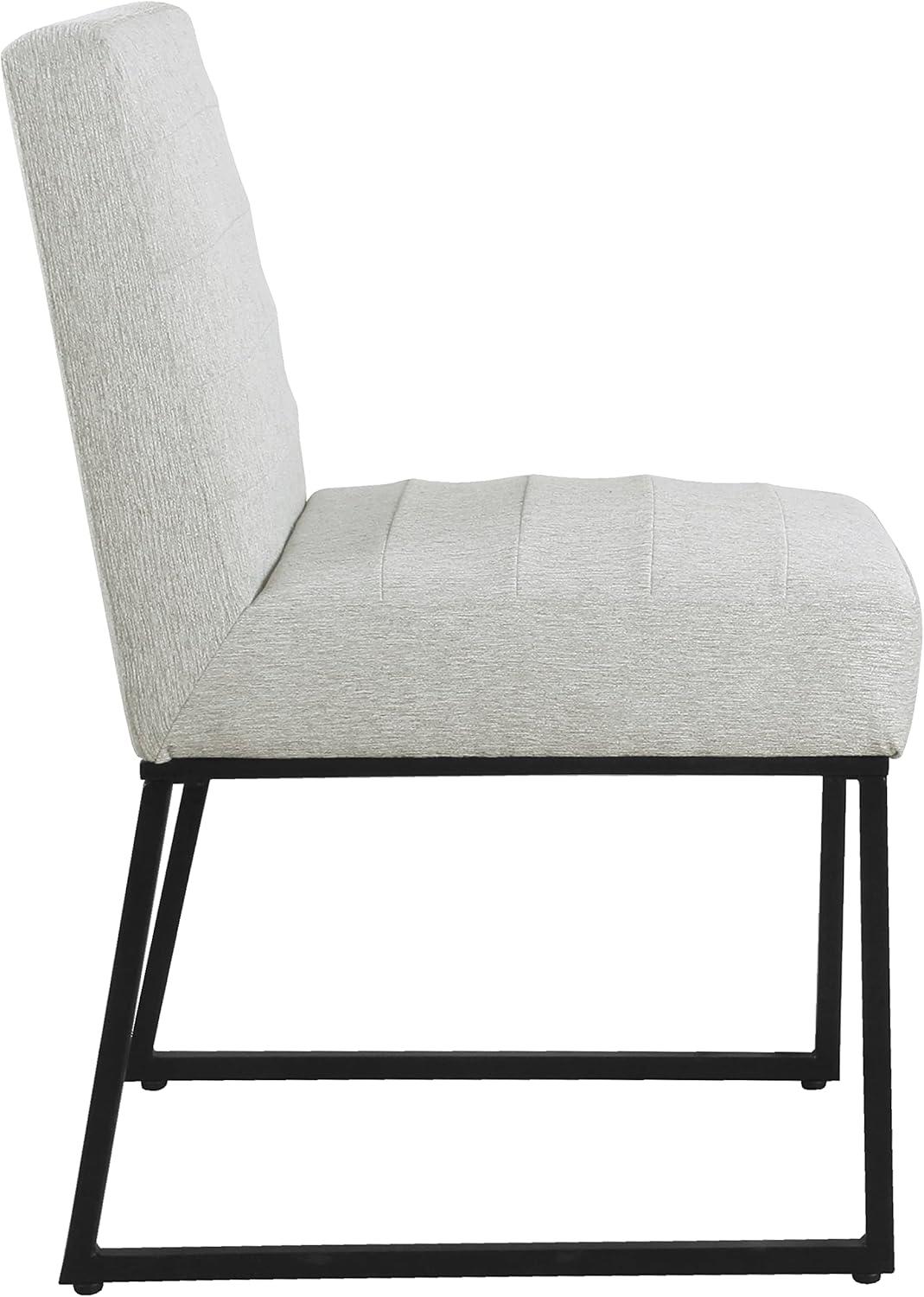 Channeled Metal Dining Chair: HomePop Modern Espresso Legs, Polyester Upholstery, 250lb Capacity