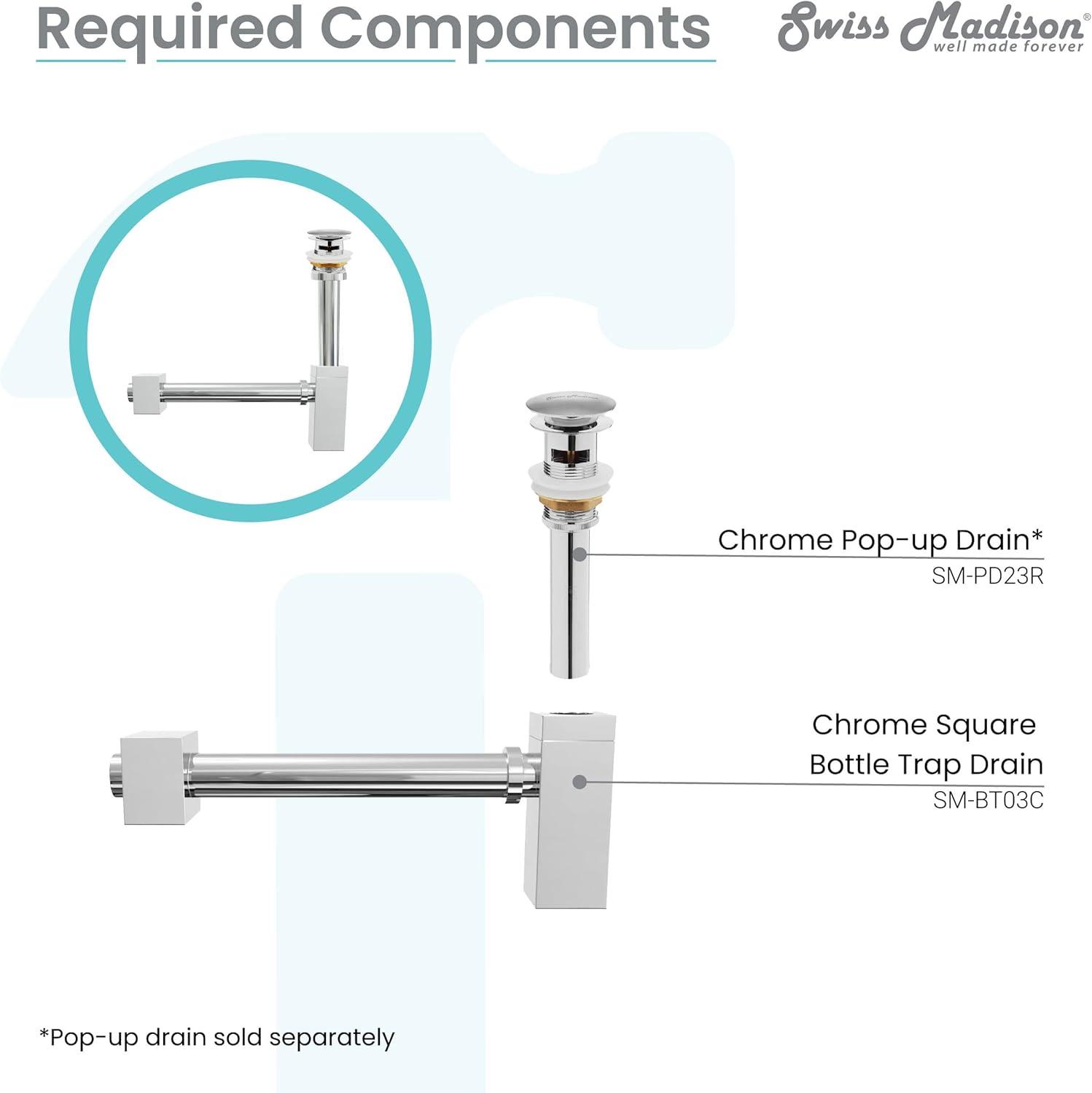 Swiss Madison Leg Bathroom Sink Drain With Overflow