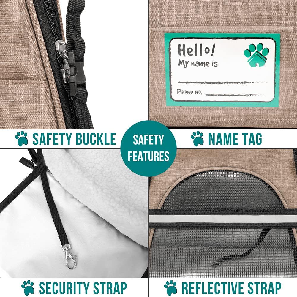 PetAmi Airline Approved Pet Carrier for Cat Dog, Soft Sided Travel Supplies Accessories, Ventilated Carrying Bag Kitten Puppy (Heather Taupe, Small)