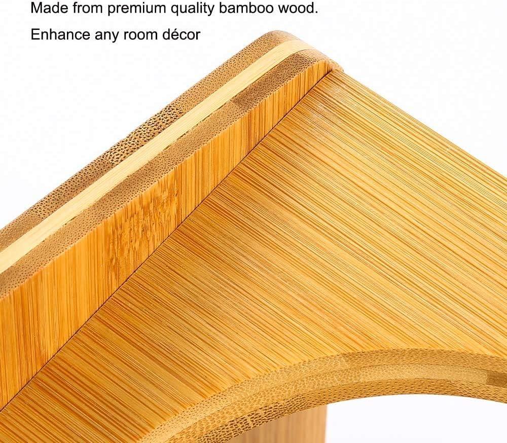 YY FOREYY Juego de 2 Tazones Elevados para Perros y Gatos, Tazones de Agua y Comida para Perros con Inclinación de Bambú, Comedero con 3 Tazones de Acero Inoxidable y Patas Antideslizantes para una Alimentación Cómoda