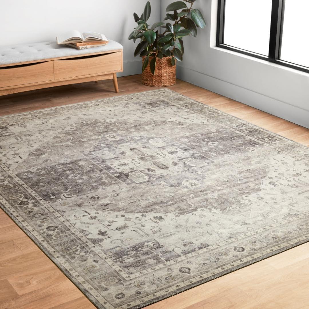 Loloi II Hathaway Printed Oriental Steel / Ivory Area Rug