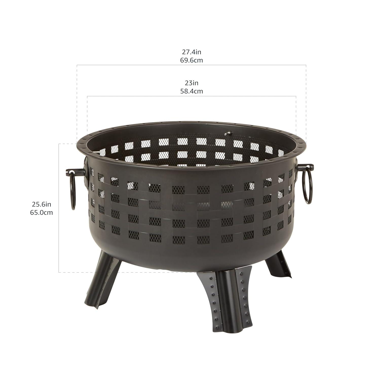 Amazon Basics 27 inch Steel Round Lattice Fire Pit