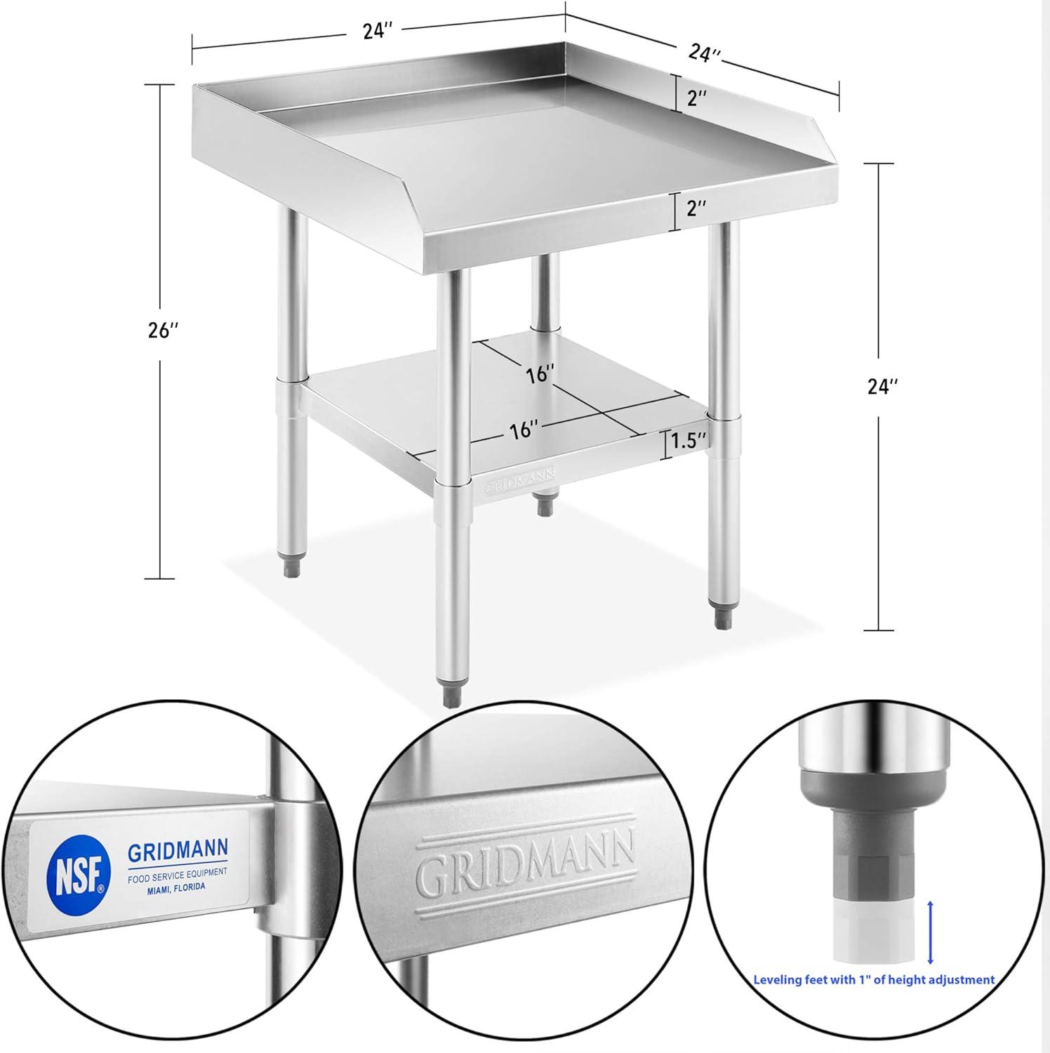 Stainless Steel Grill Table & Equipment Stand with Undershelf