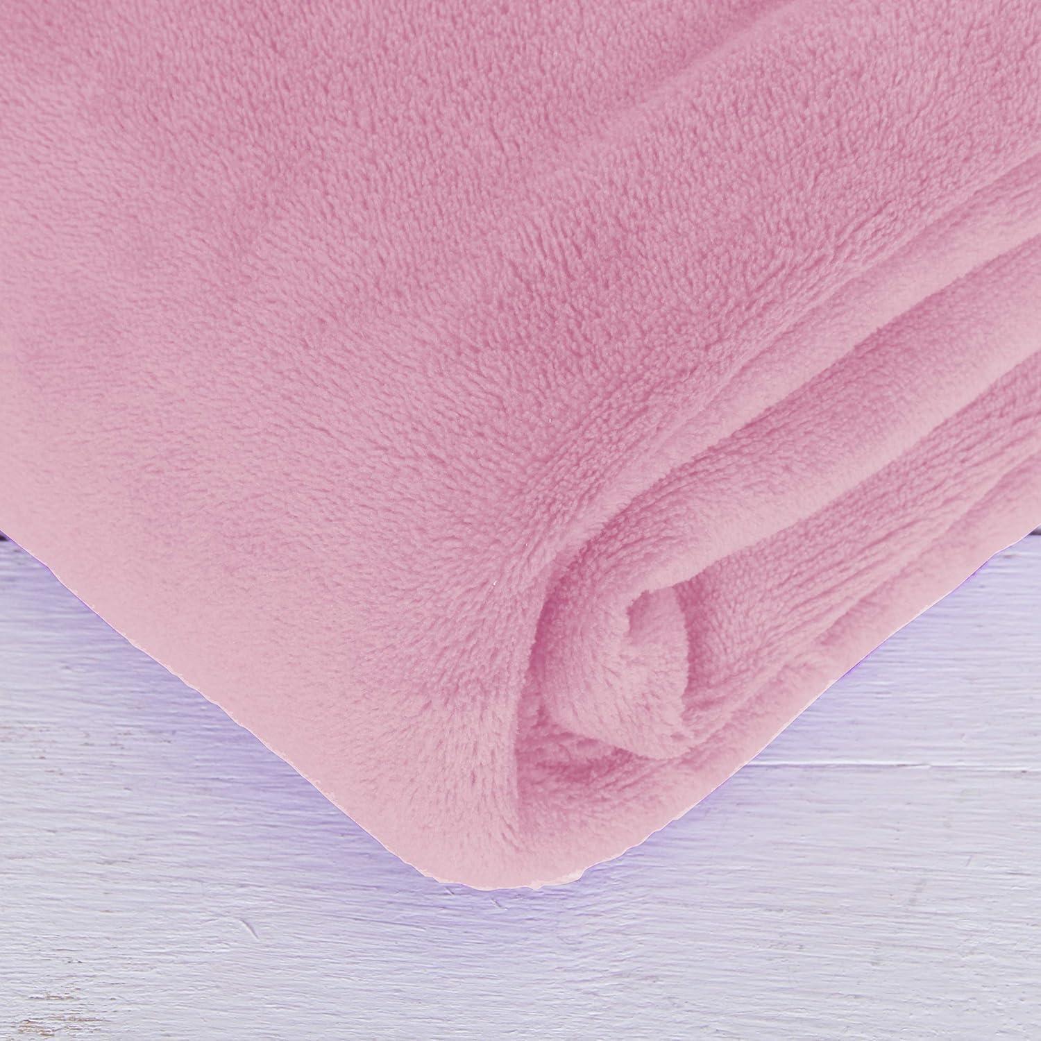 Threadart Super Soft Ultra Plush Fleece Throw Blankets 50"x60" | Fuzzy Soft Cozy Microfiber | Light Pink | 11 Colors available