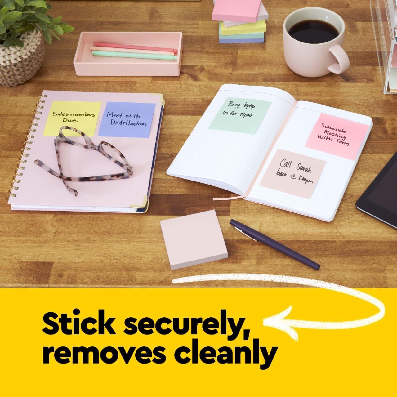 Post-it Notes, 3 in x 3 in, 18 Sticky Notes Pads, 100 Sheets per Pad, The Iconic Canary Yellow Note, School Supplies and Oﬃce Products