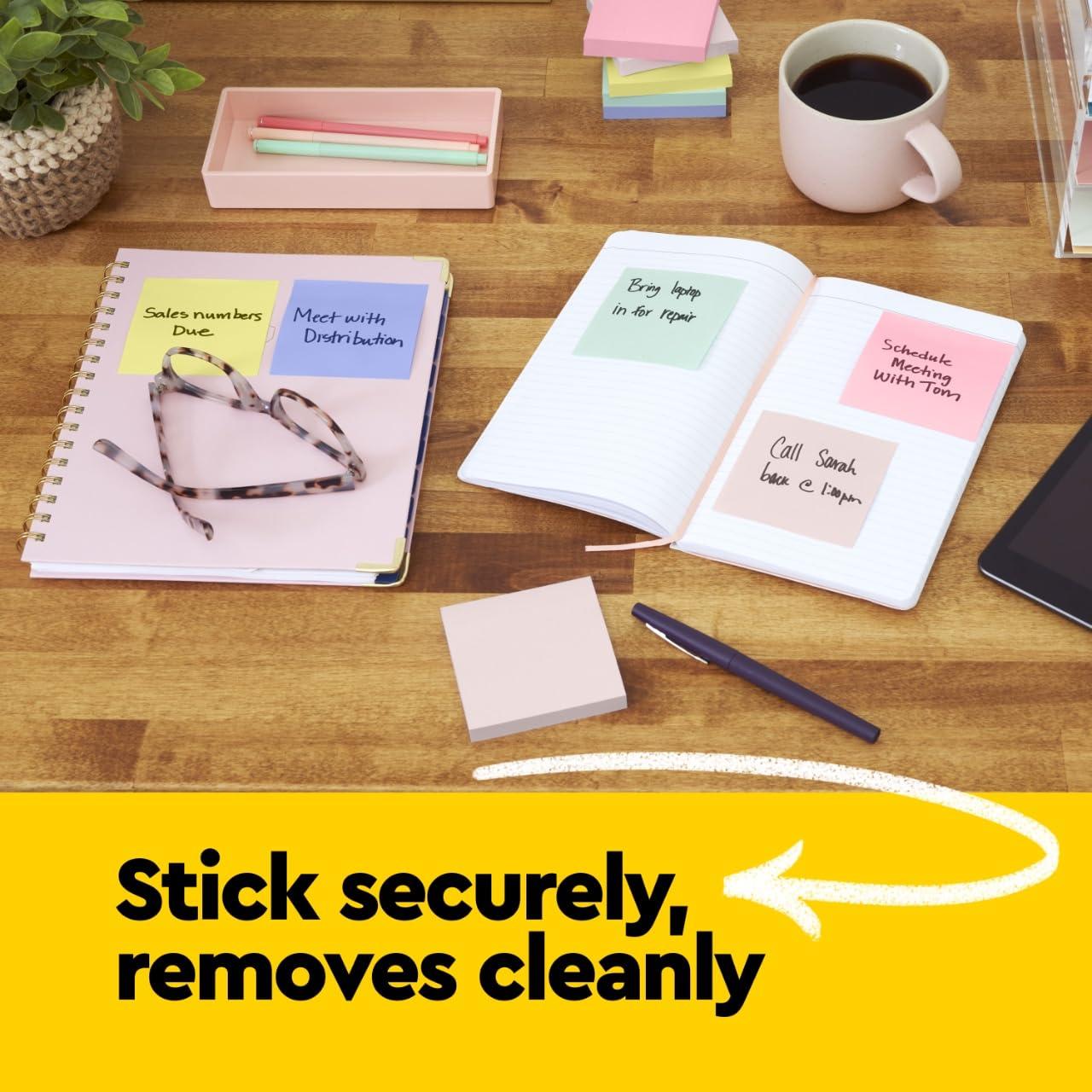 Post-it Notes, 3 in x 3 in, 18 Sticky Notes Pads, 100 Sheets per Pad, The Iconic Canary Yellow Note, School Supplies and Oﬃce Products