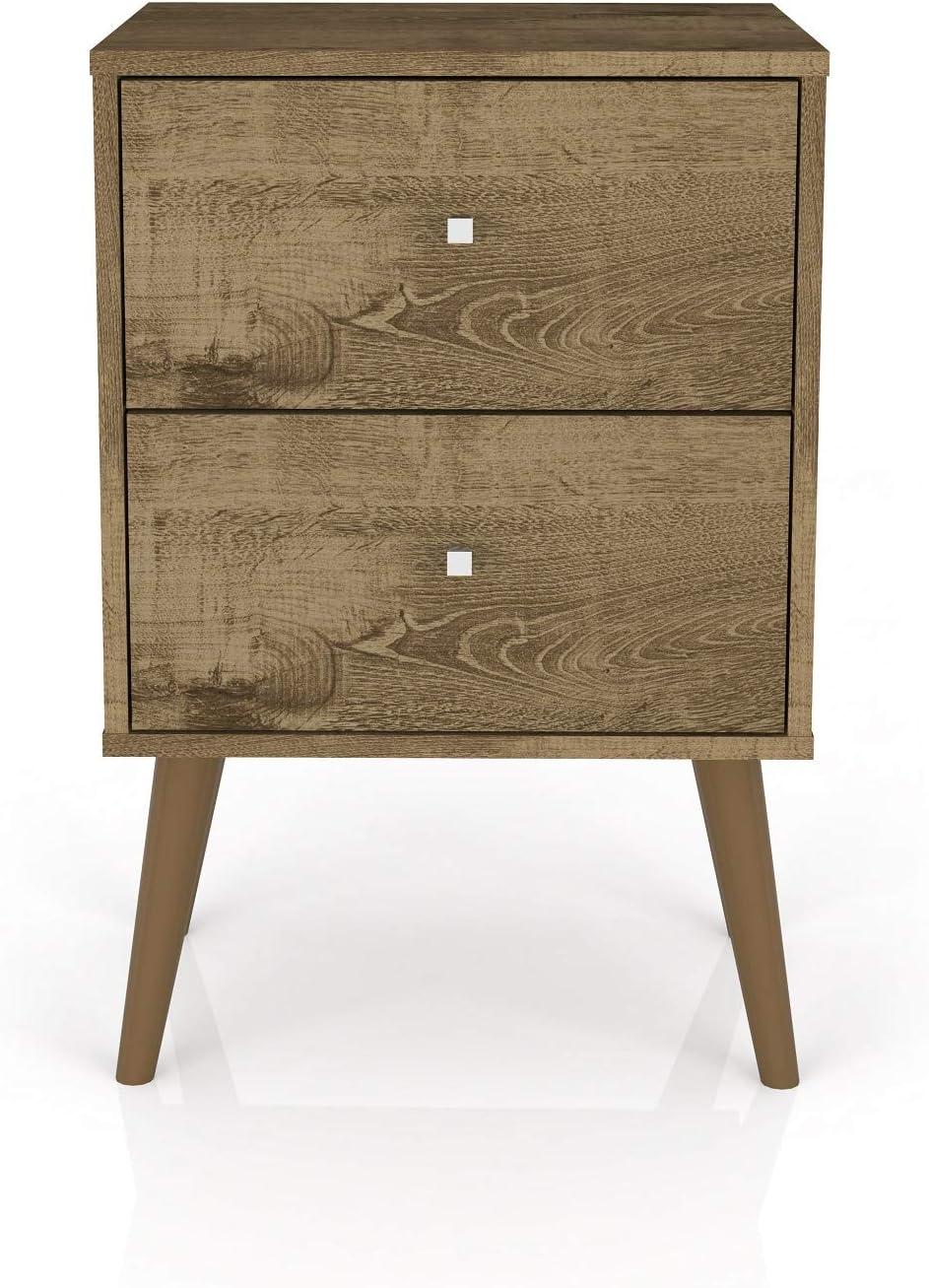 Liberty Rustic Brown 2-Drawer Nightstand with Solid Wood Legs