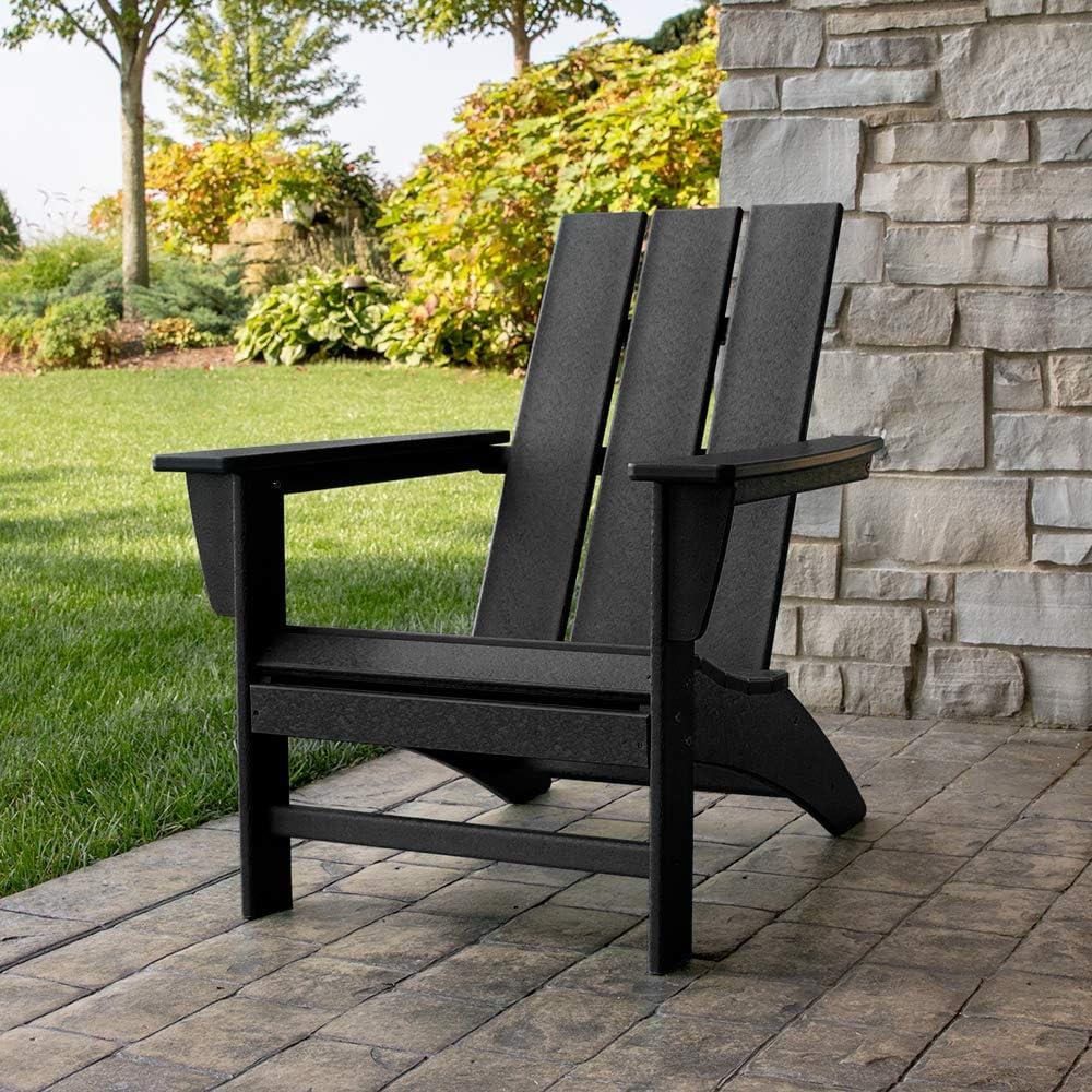 Syracuse Modern Black POLYWOOD Adirondack Outdoor Chair