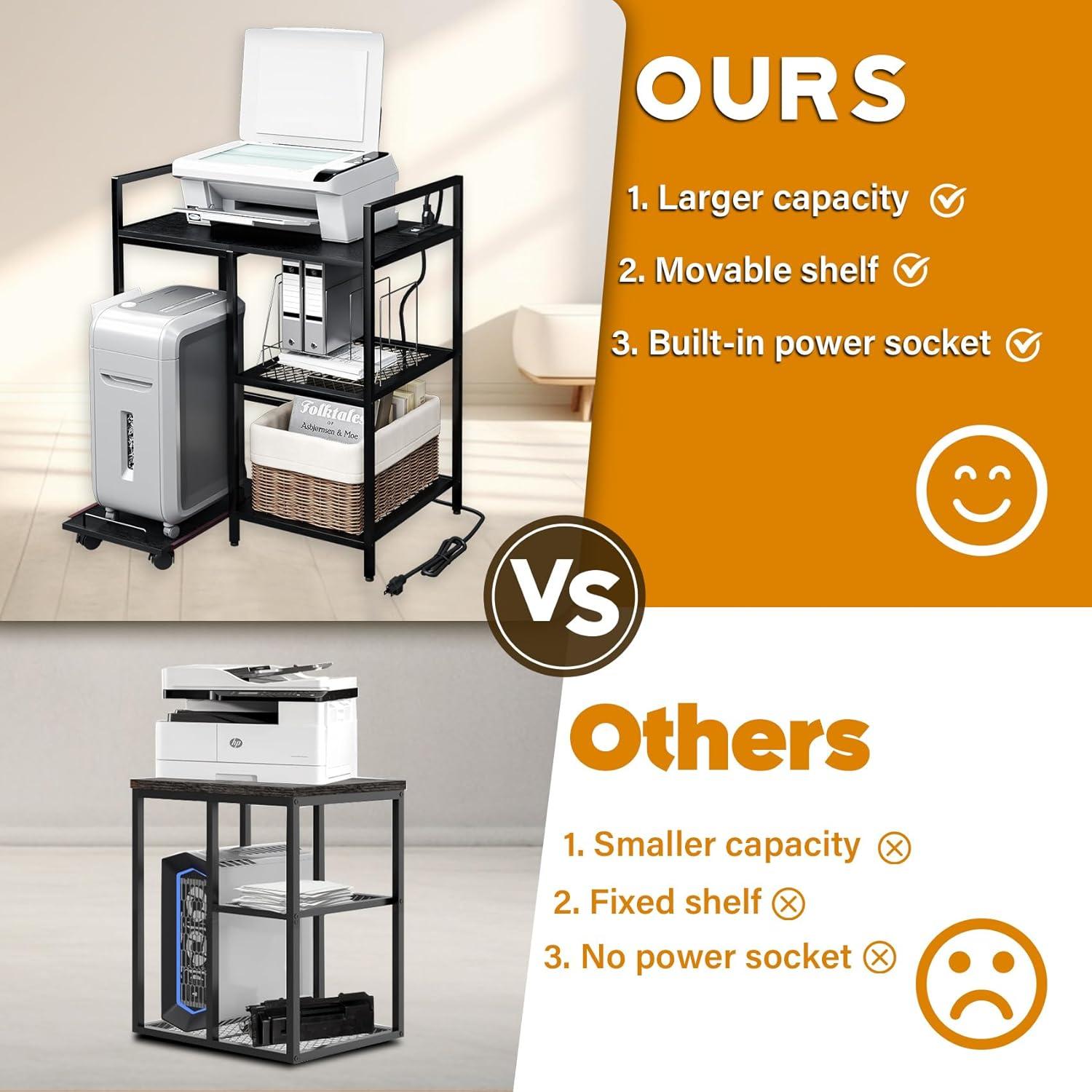 TC-HOMENY 28'' H x 23.5'' W Printer Stand