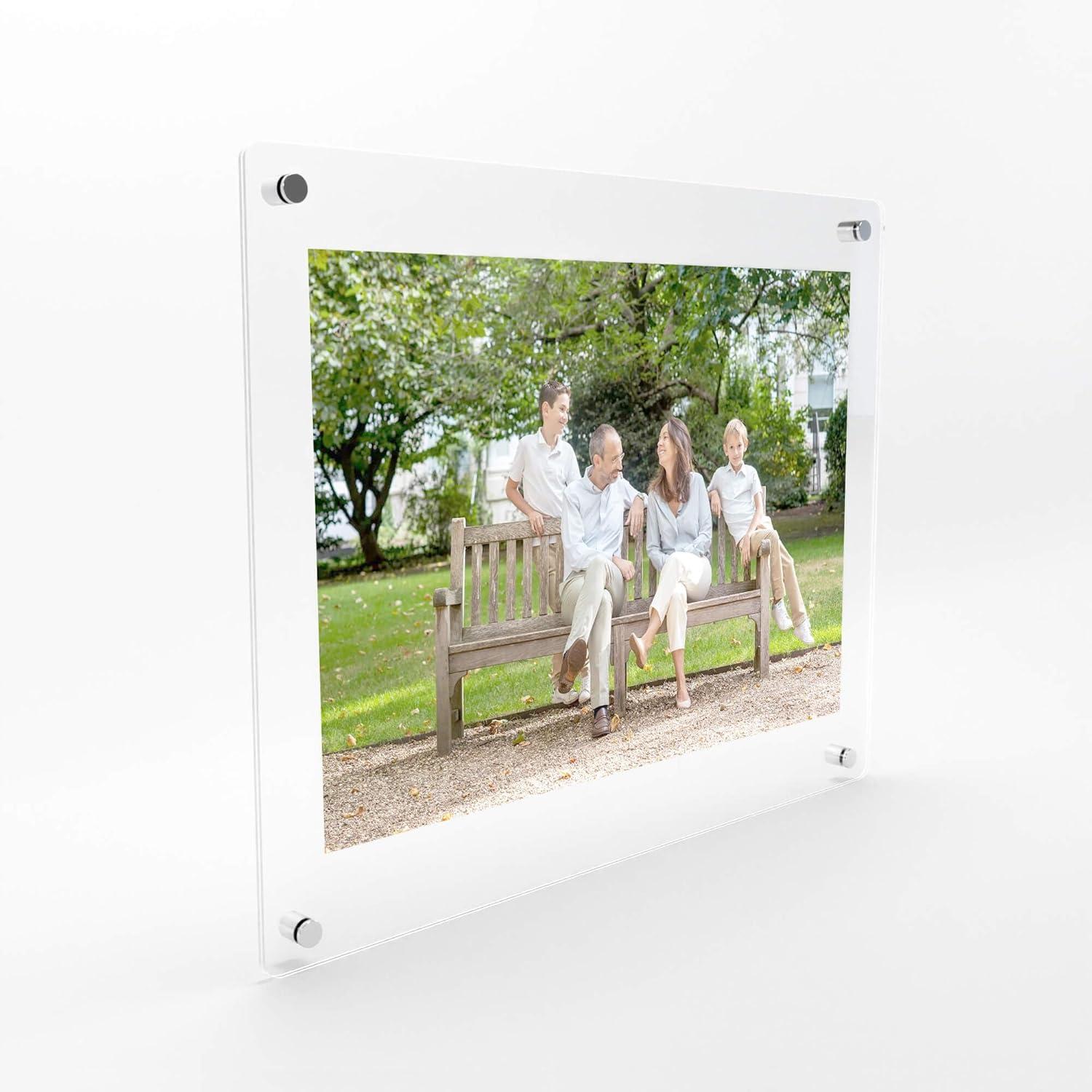 23 in. W. x 33 in. Rectangular Double Acrylic Picture Frame Chrome Wall Mounted Magnet Best 20 in. W. x 30 in. Art Size