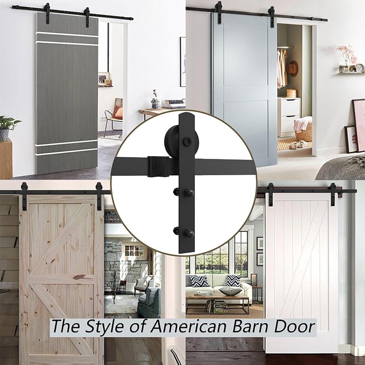 10 ft. Sliding Barn Door Hardware Kit, Loading Heavy Duty Barn Door Track Kit for Single Door with Smooth & Silent Pulley - J Shape - 330 lbs