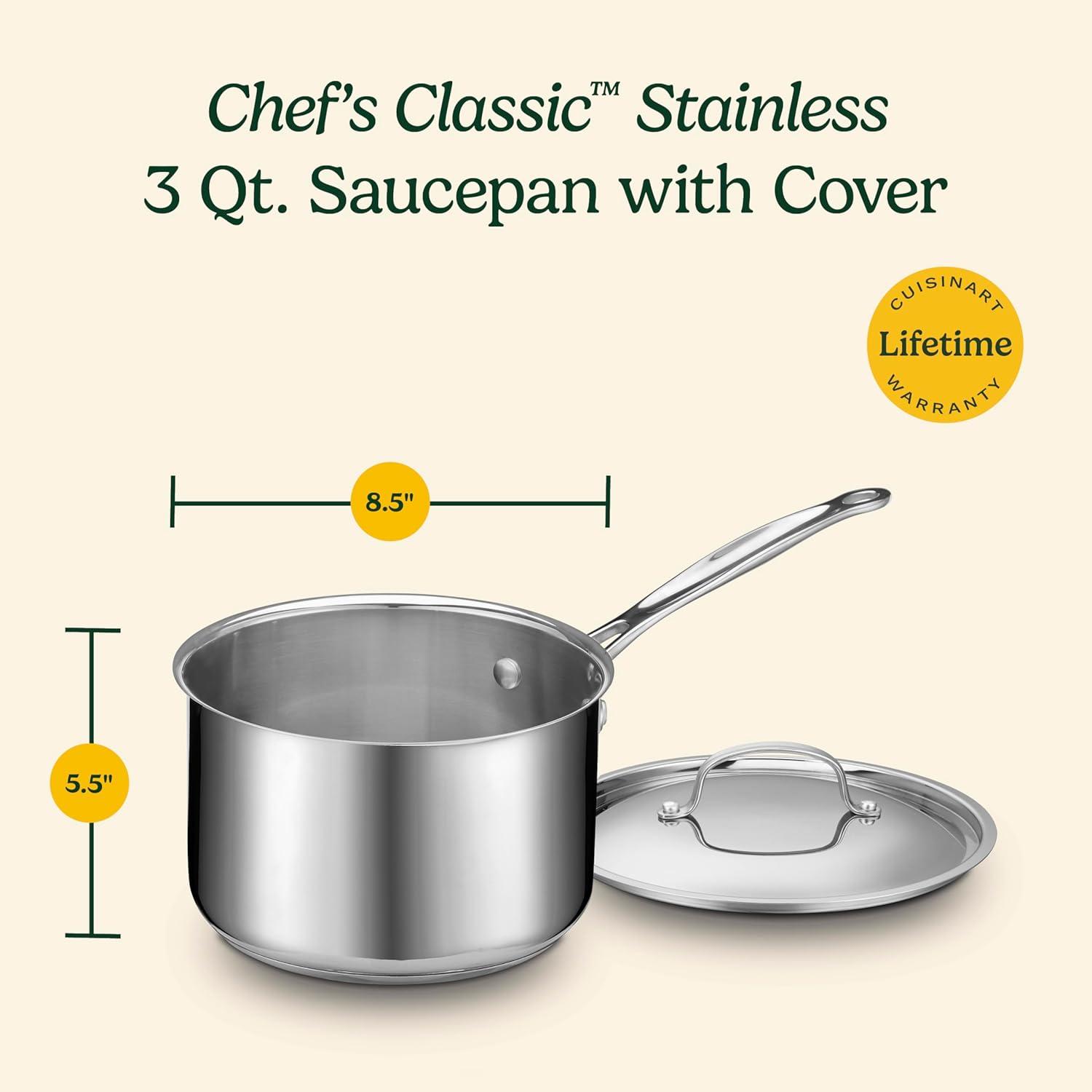 Cuisinart Chef's Classic Stainless Steel Saucepan with Cover