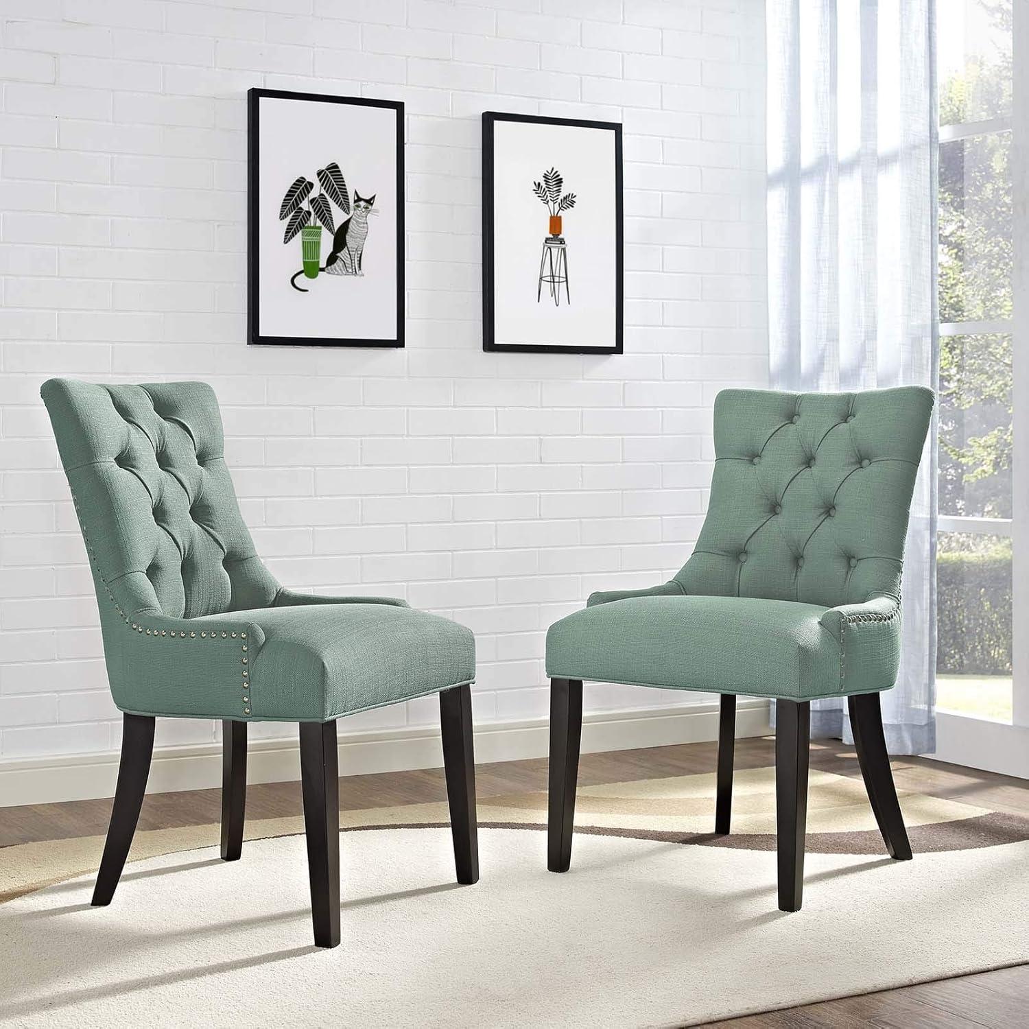 Modway Regent Dining Side Chair Fabric Set of 2 Laguna