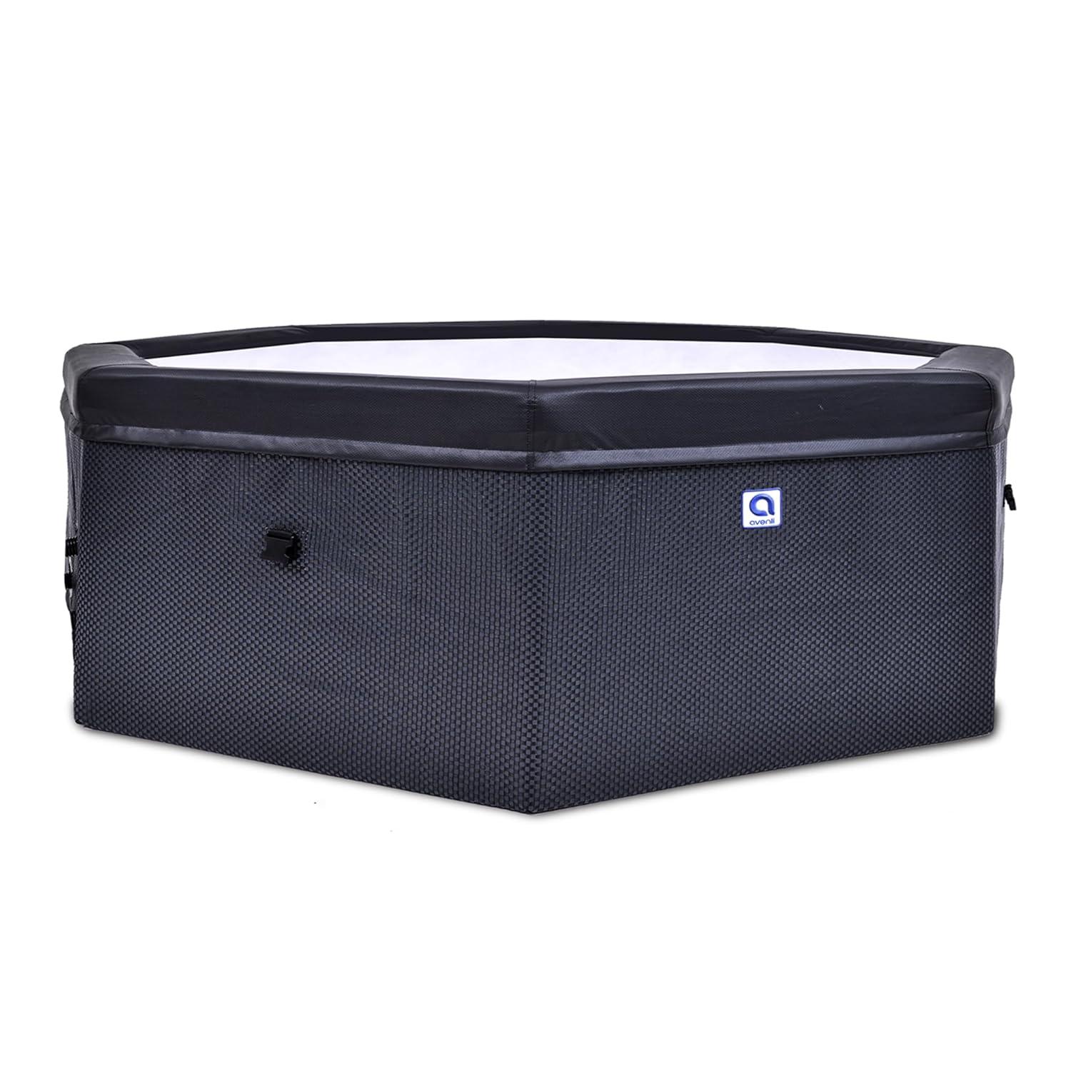 Jleisure Avenli 1,200 Liter 65" Rigid Foam Wall Hot Tub Spa for 6, Black