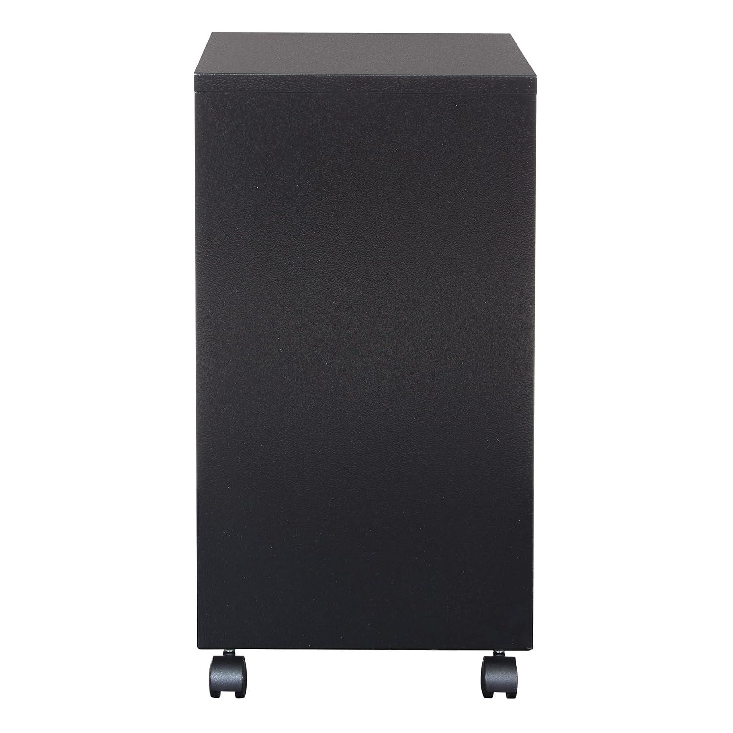 2 Drawer Mobile Locking Metal File Cabinet in Black
