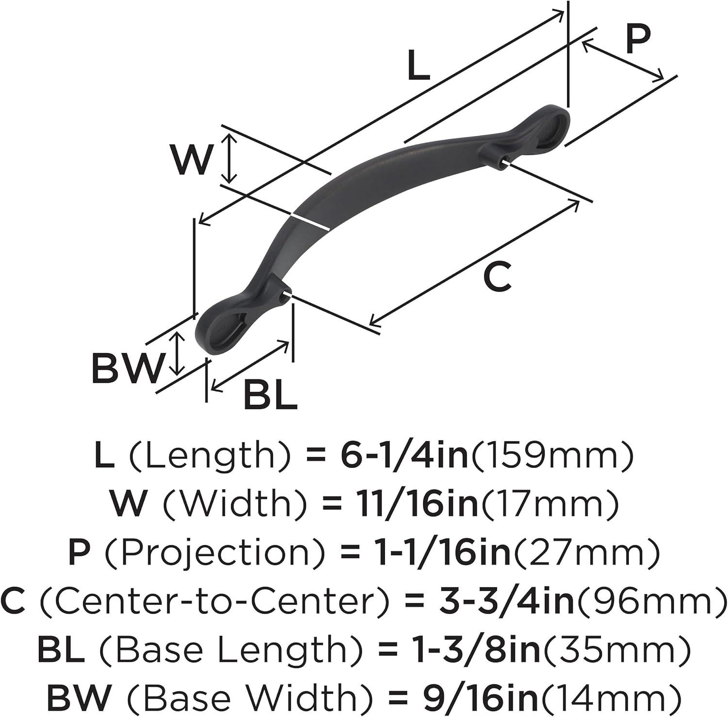 Amerock Inspirations 3-3/4 inch (96mm) Center-to-Center Oil-Rubbed Bronze Cabinet Pull