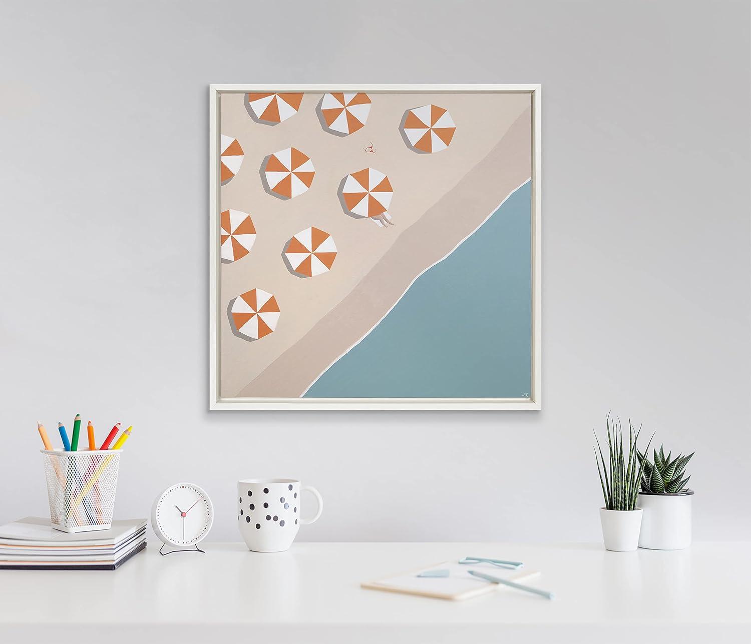 22" x 22" Sylvie The Early Bird by Rachel Dowd Framed Wall Canvas White - Kate & Laurel All Things Decor