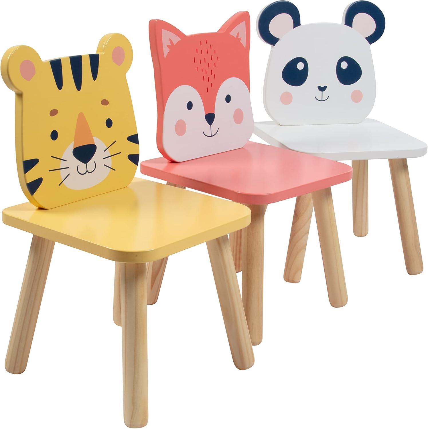 Kids Animal Table & Chair Set- Toddler Table w 3 Toddler Seats & Adult Stool for Arts, Activities- Adorably Themed Playroom Furniture, Dining Table or Activity Center for Daycares Classroom Play Area