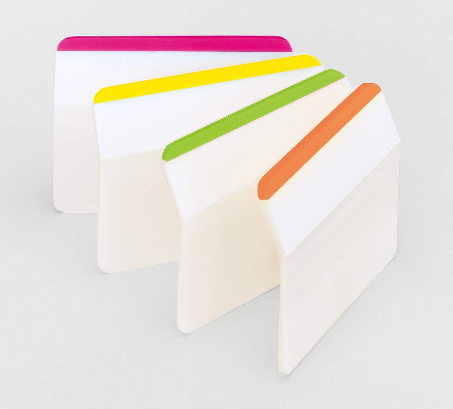 Durable Angled Assorted Color File Tabs, 2" x 1.5"