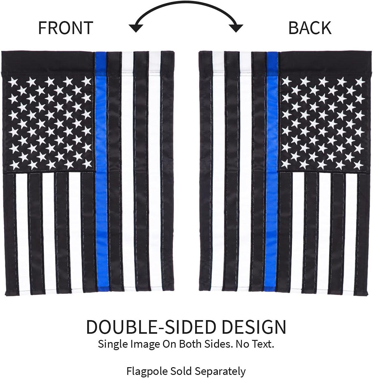 Evergreen Flag Thin Blue Line Garden Applique Flag 12.5 x 18 Inches Indoor Outdoor Decor