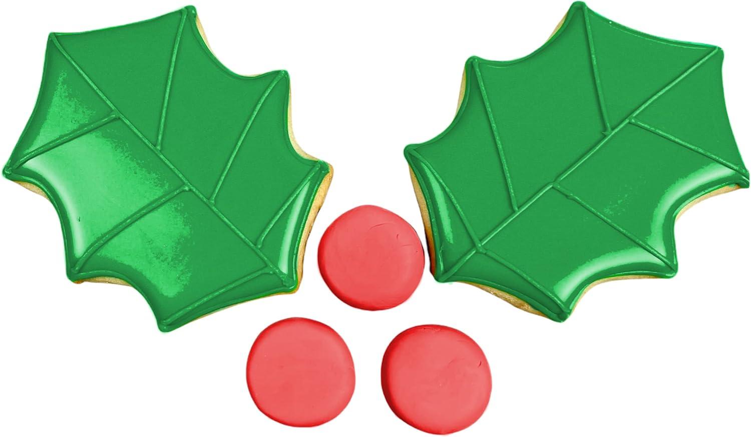 3" Silver Metal Christmas Holly Leaf Cookie Cutter