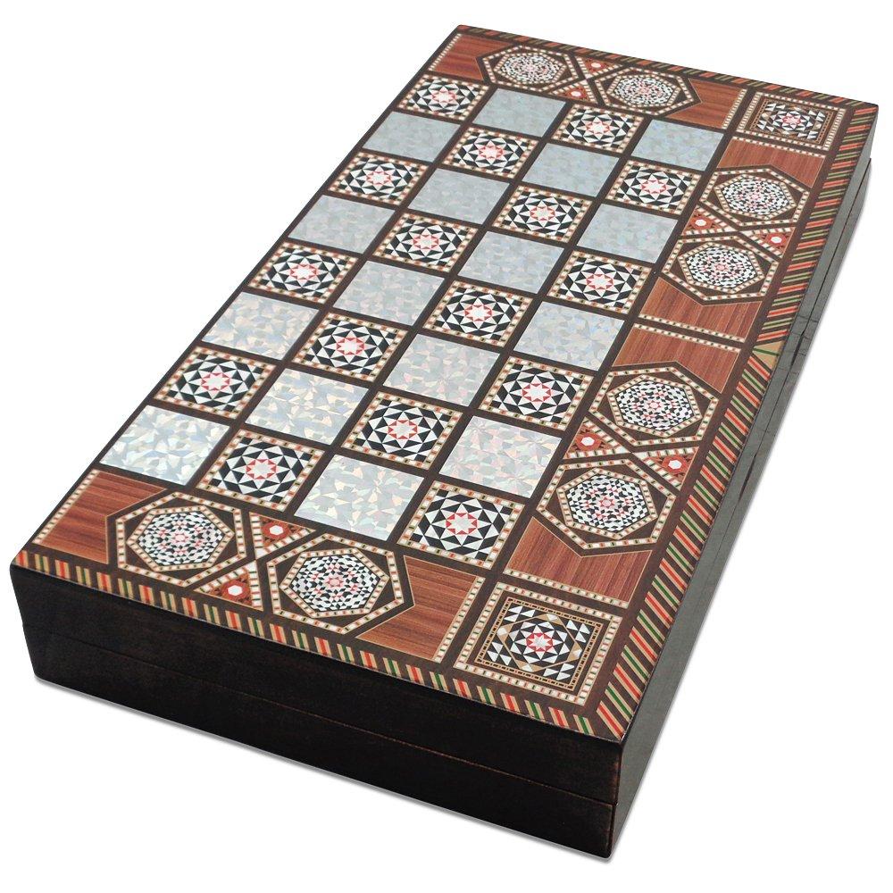 Star Turkish Classic Backgammon Board Game - 19 inches, Magnetic Closing Mechanism, Folding Board, Strategic Game, Family and Friend Fun, Portable Travel Set, Solid Wood Case, Scratch Resistance