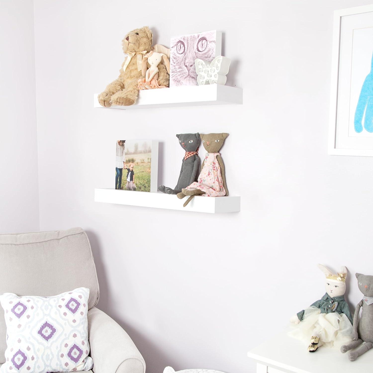 White 24" Composite Floating Wall Shelf