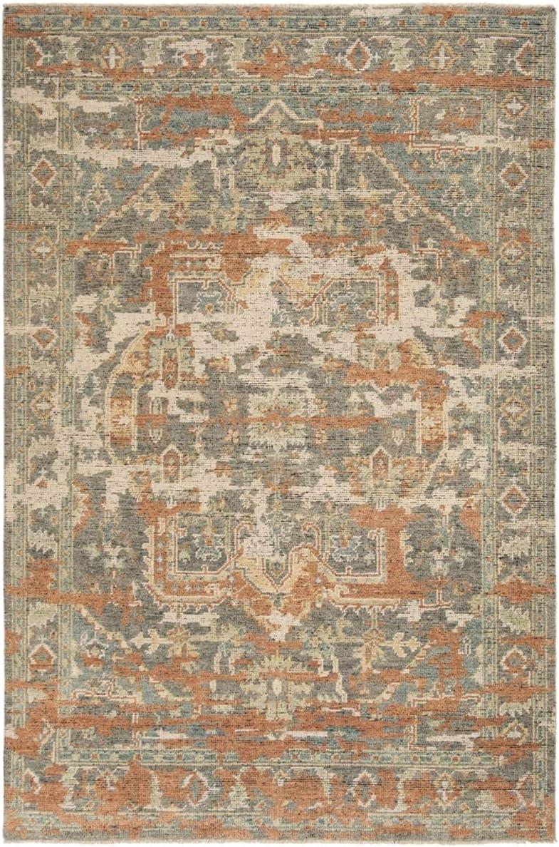 Izmir IZM101 Hand Knotted Wool Area Rug - Rust/Taupe- 8' X 10' - Safavieh.