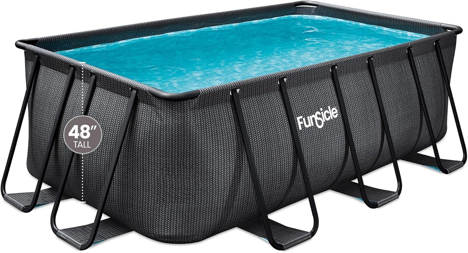 Funsicle Funsicle: Oasis Designer Lap Pool - Above Ground Pool Set, Durable 3-Ply, Powerful Filtration System, SureStep Ladder, For 6-7 People