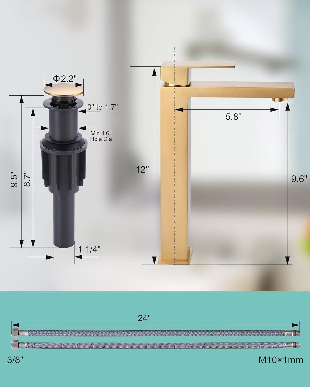 Brushed Gold Stainless Steel Single Handle High Arc Faucet