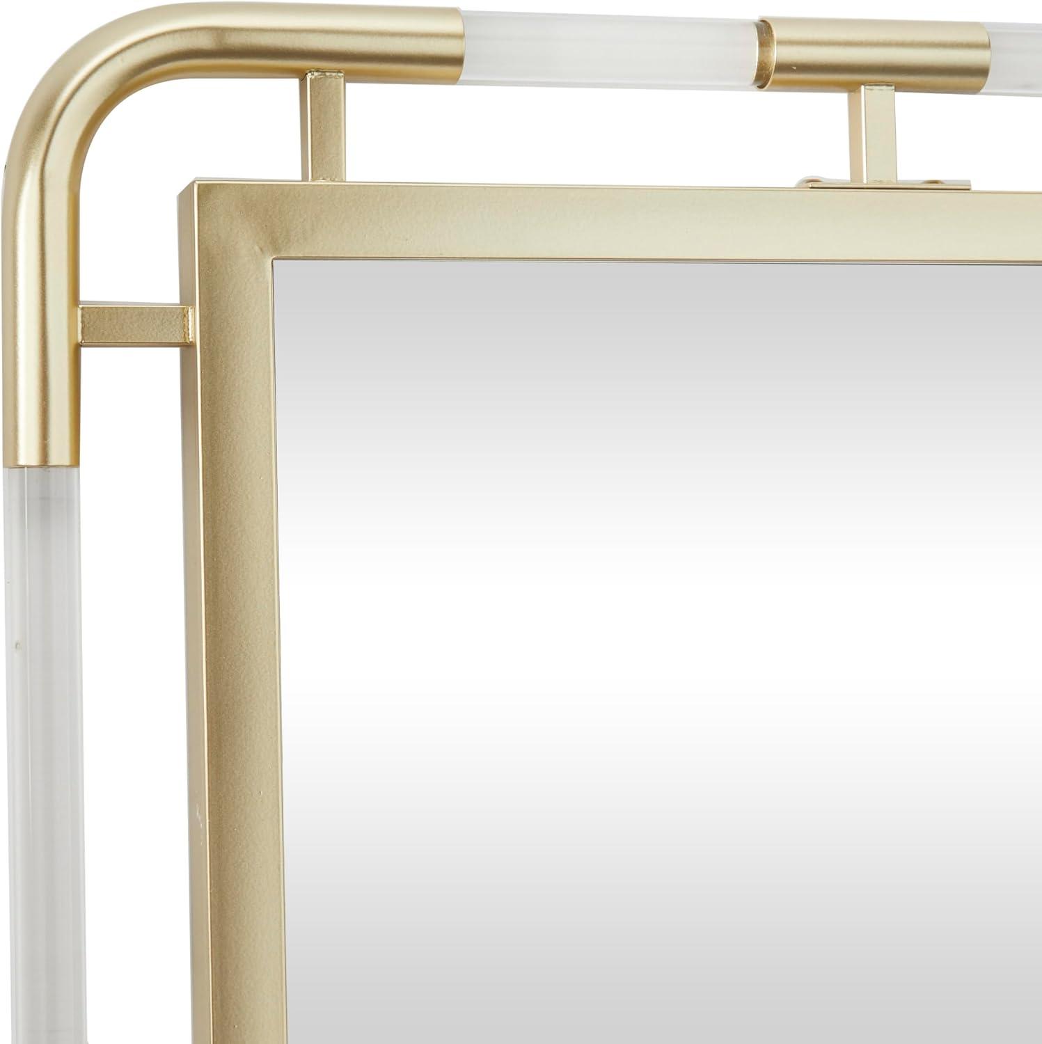 CosmoLiving by Cosmopolitan 24" x 32" Gold Wall Mirror with Acrylic Details