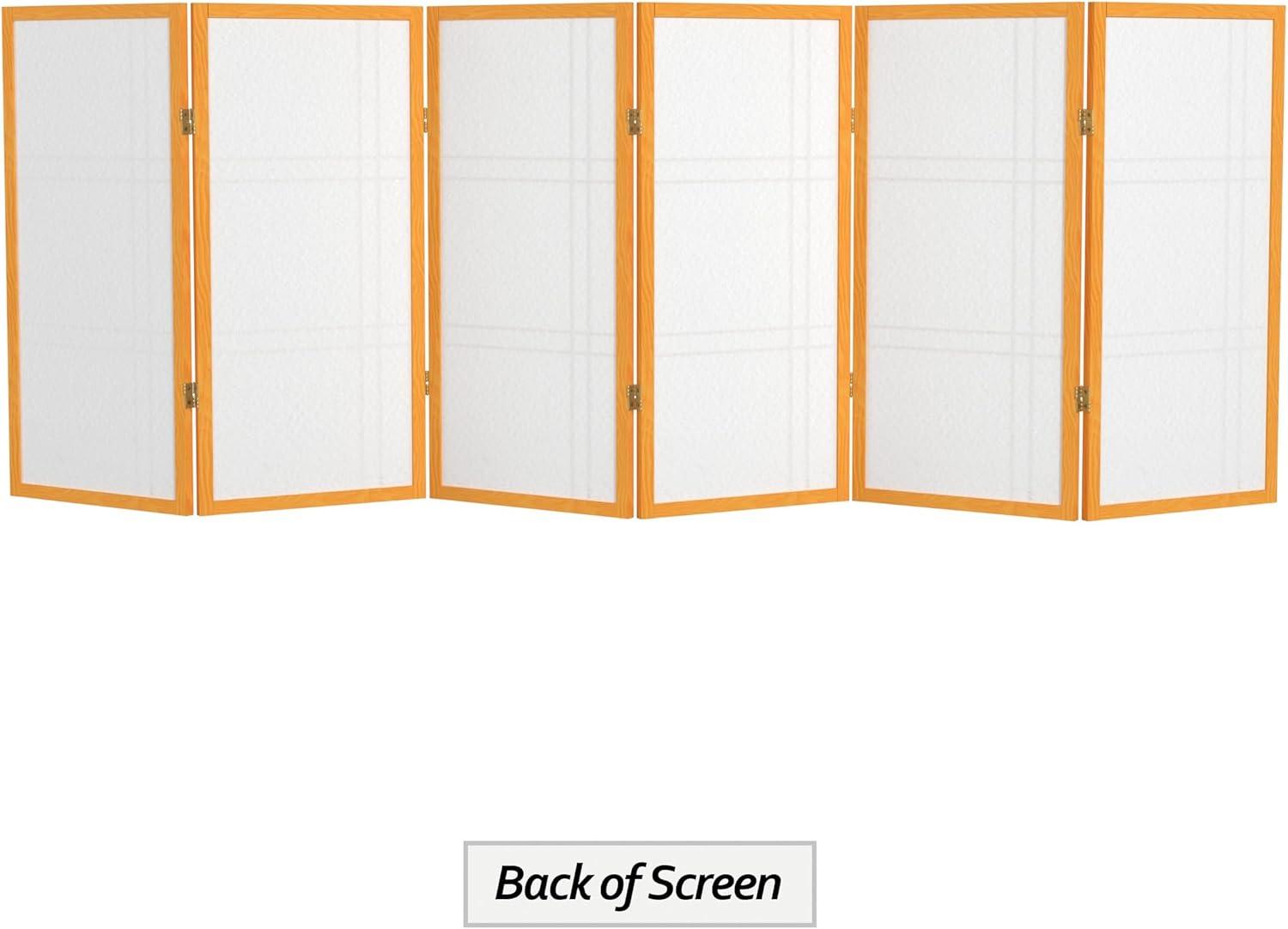 Honey 3 ft. Short Folding Shoji Screen with 6 Panels