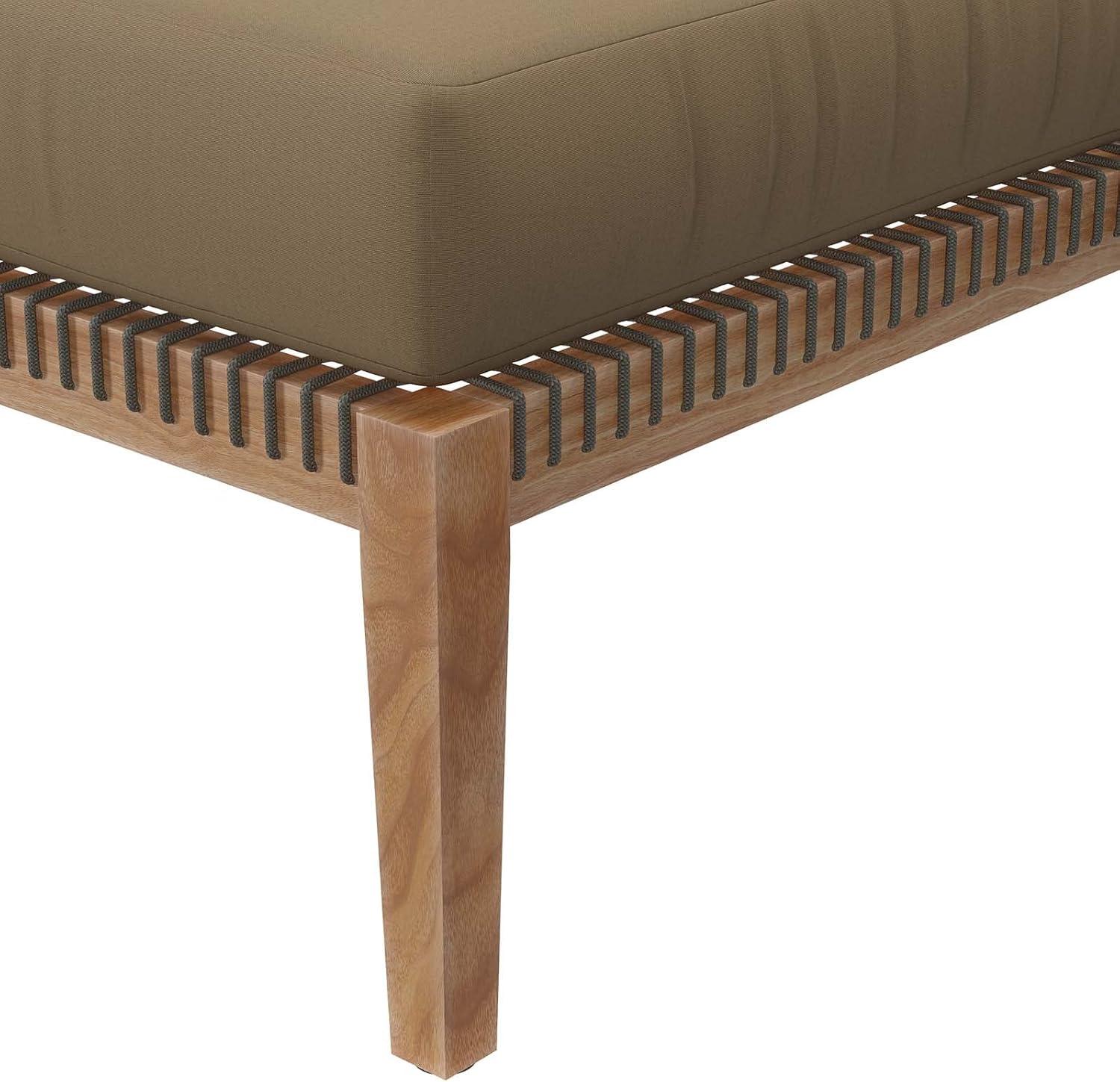 Modway Clearwater Outdoor Patio Teak Wood Ottoman