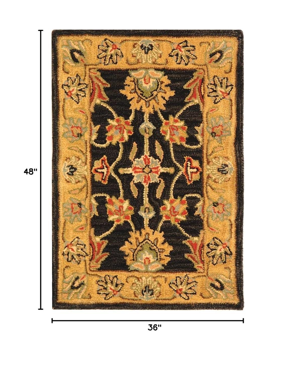 Heritage HG343 Handmade Accent Rug - 2'3"x4' - Charcoal/Gold - Safavieh