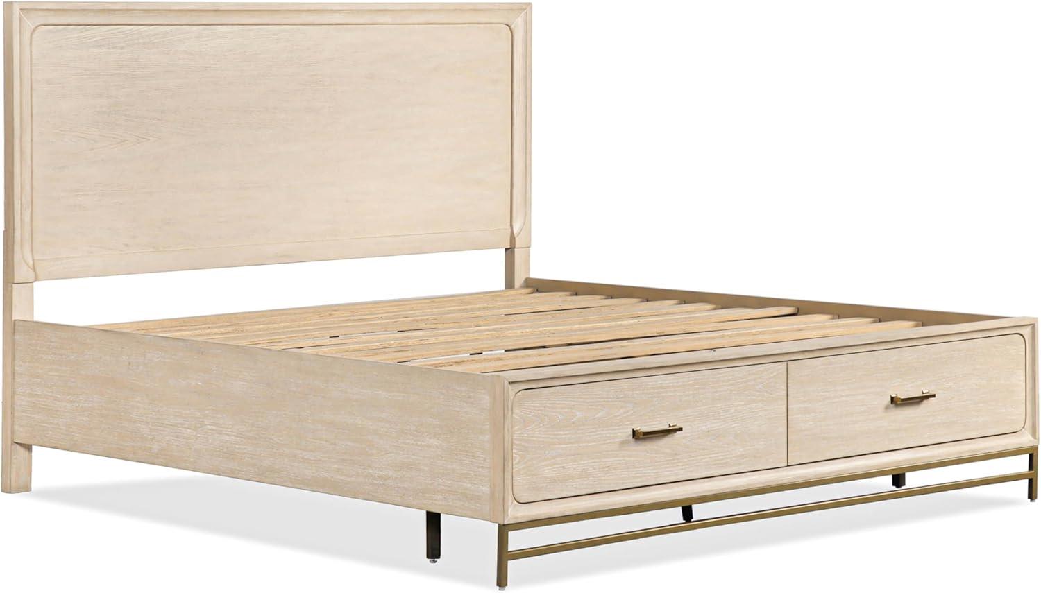 HOMES: Inside + Out 3pc Queen Neovesi Platform Bedroom Set Boho with 2 Nightstands Oak