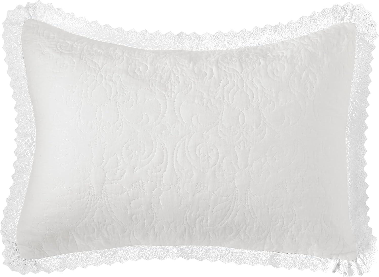 Laura Ashley Laura Ashley Heirloom Crochet Cotton Reversible Quilt Set