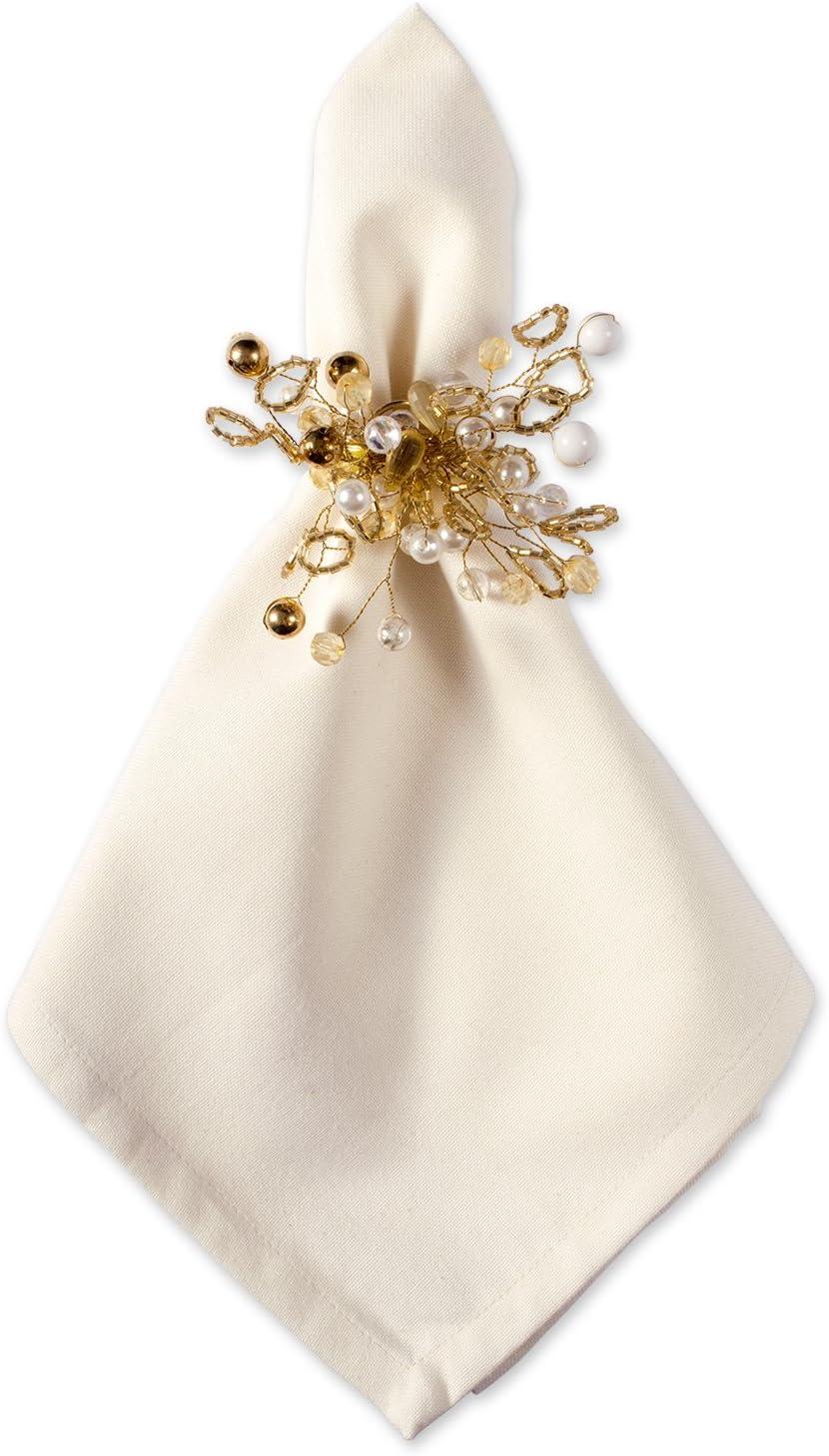 Gold Beaded Cluster Napkin Rings Set of Six