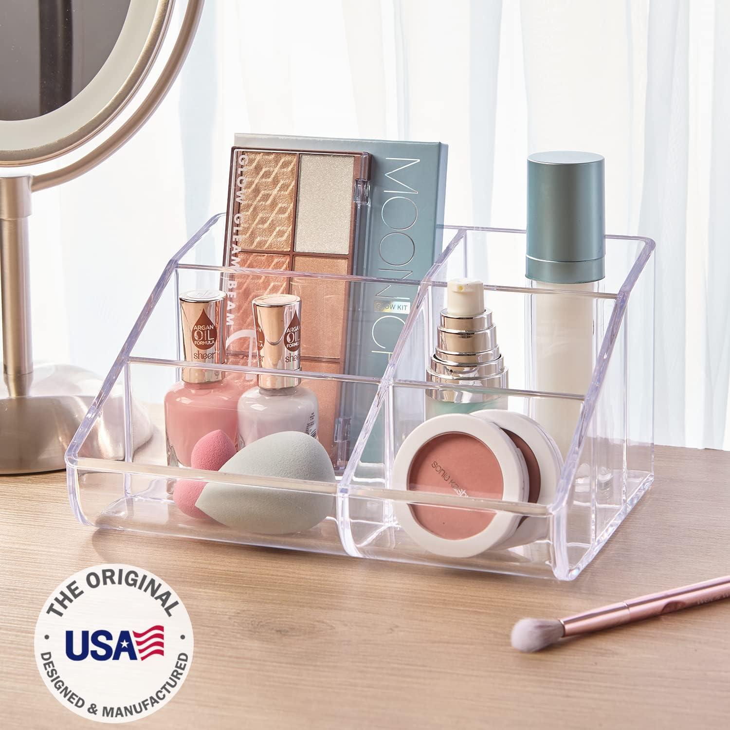 STORi Clear Plastic 6-Compartment Vanity Makeup Organizer