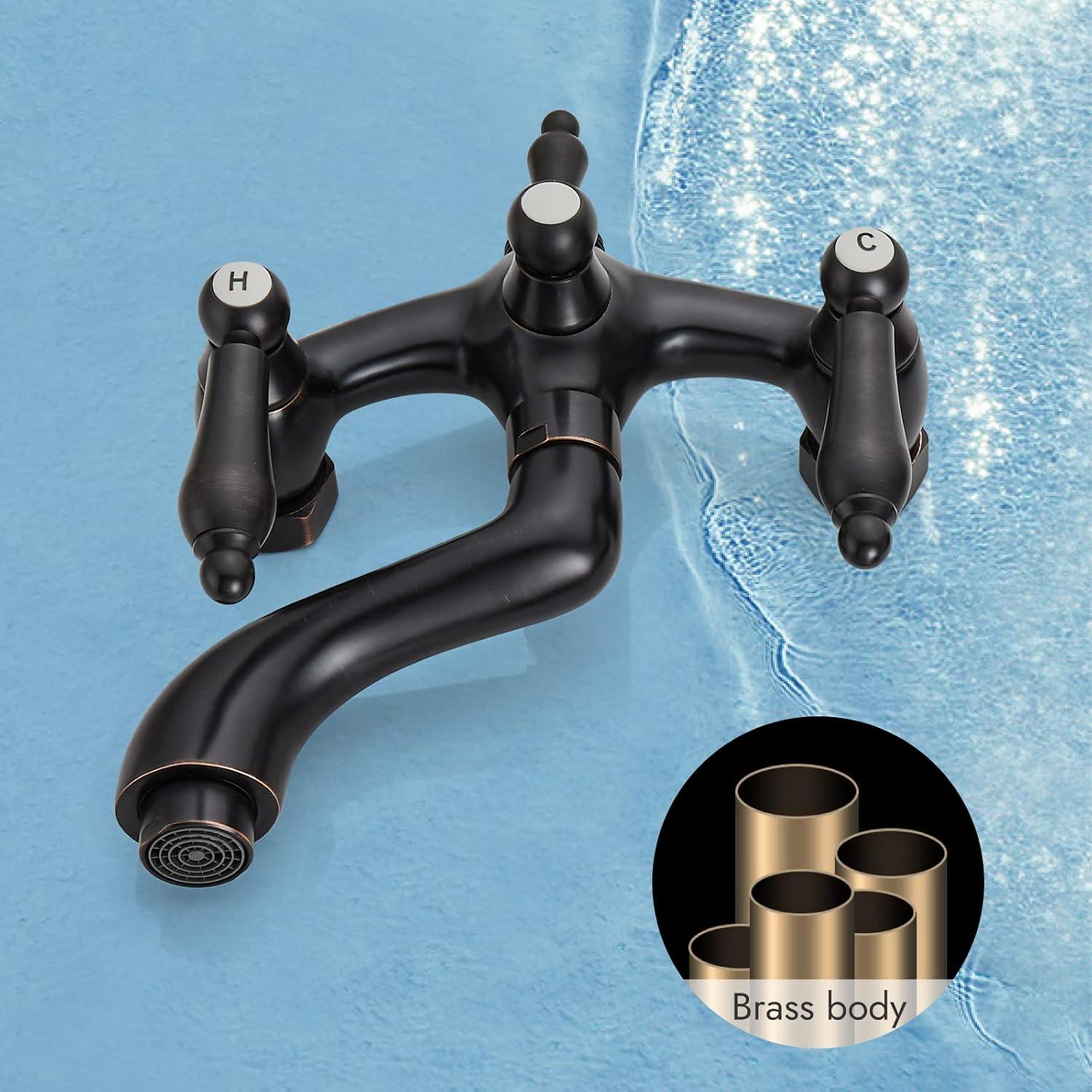 Oil Rubbed Bronze Freestanding Bathtub Faucet with Handheld Shower