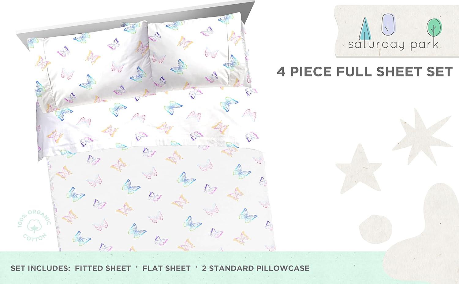 Saturday Park Saturday Park Ombre Butterflies 100% Organic Cotton Sheet Set