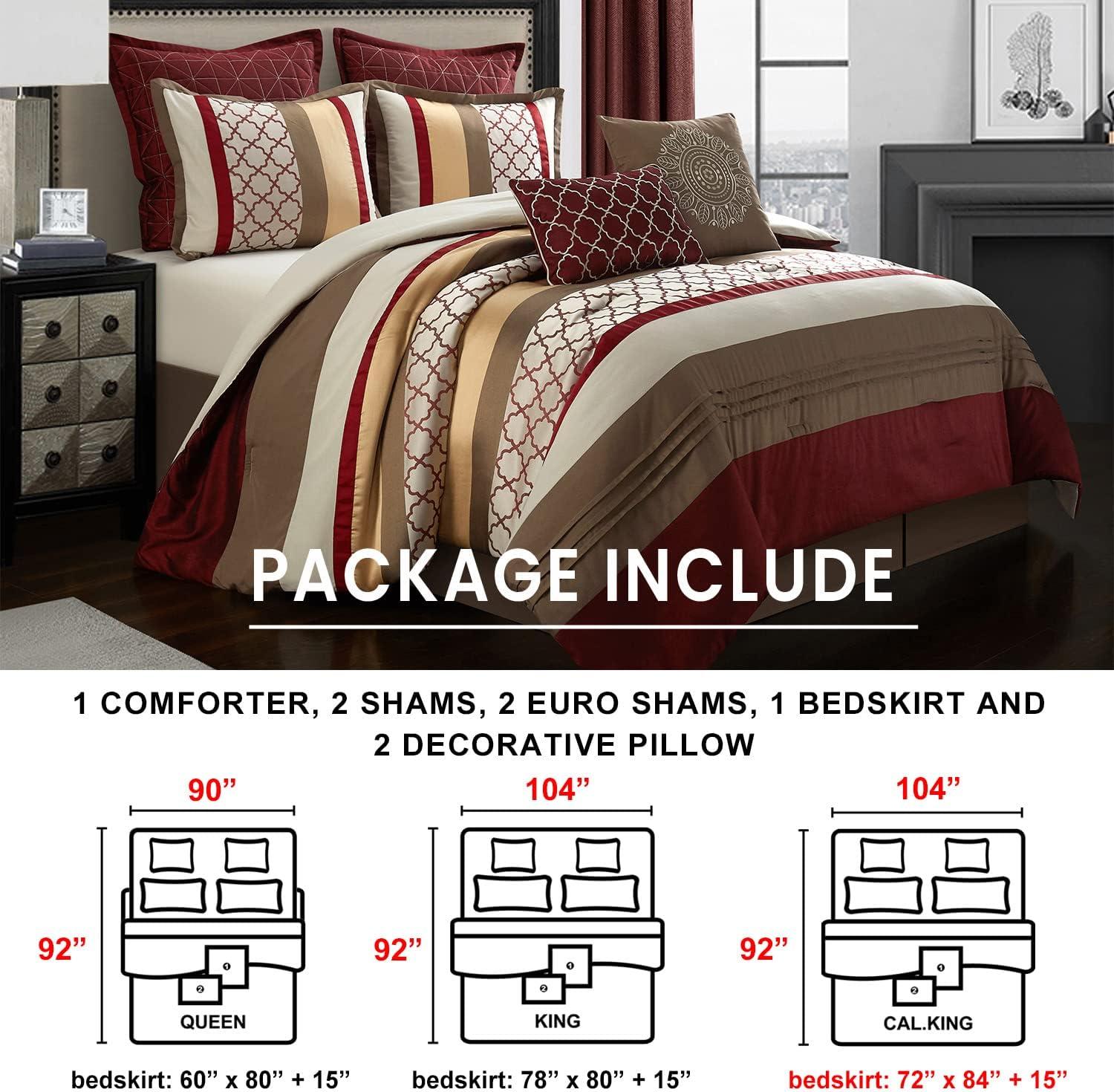 Nanshing America, Inc Avalon Microfiber Modern & Contemporary 8 Piece Comforter Set