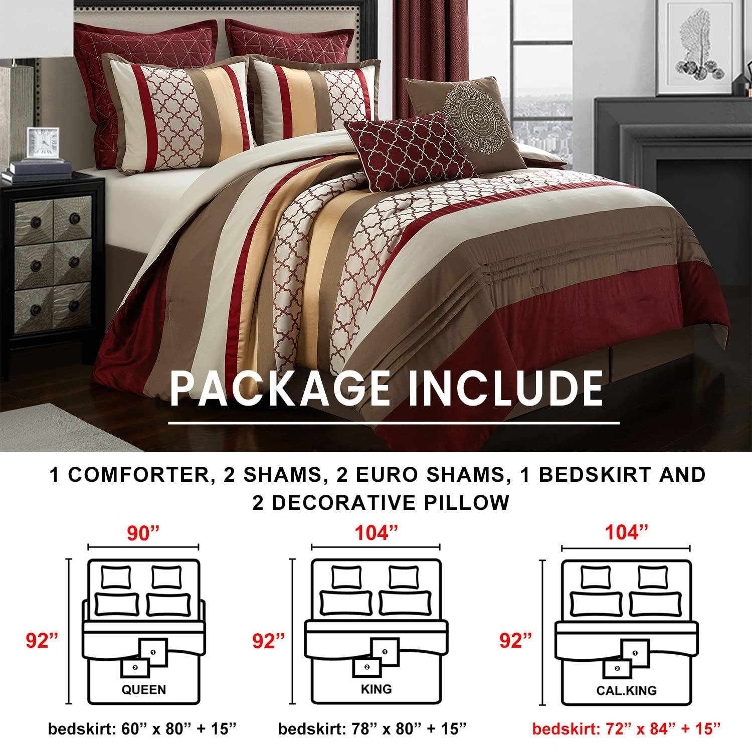 Nanshing America, Inc Avalon Microfiber Modern & Contemporary 8 Piece Comforter Set