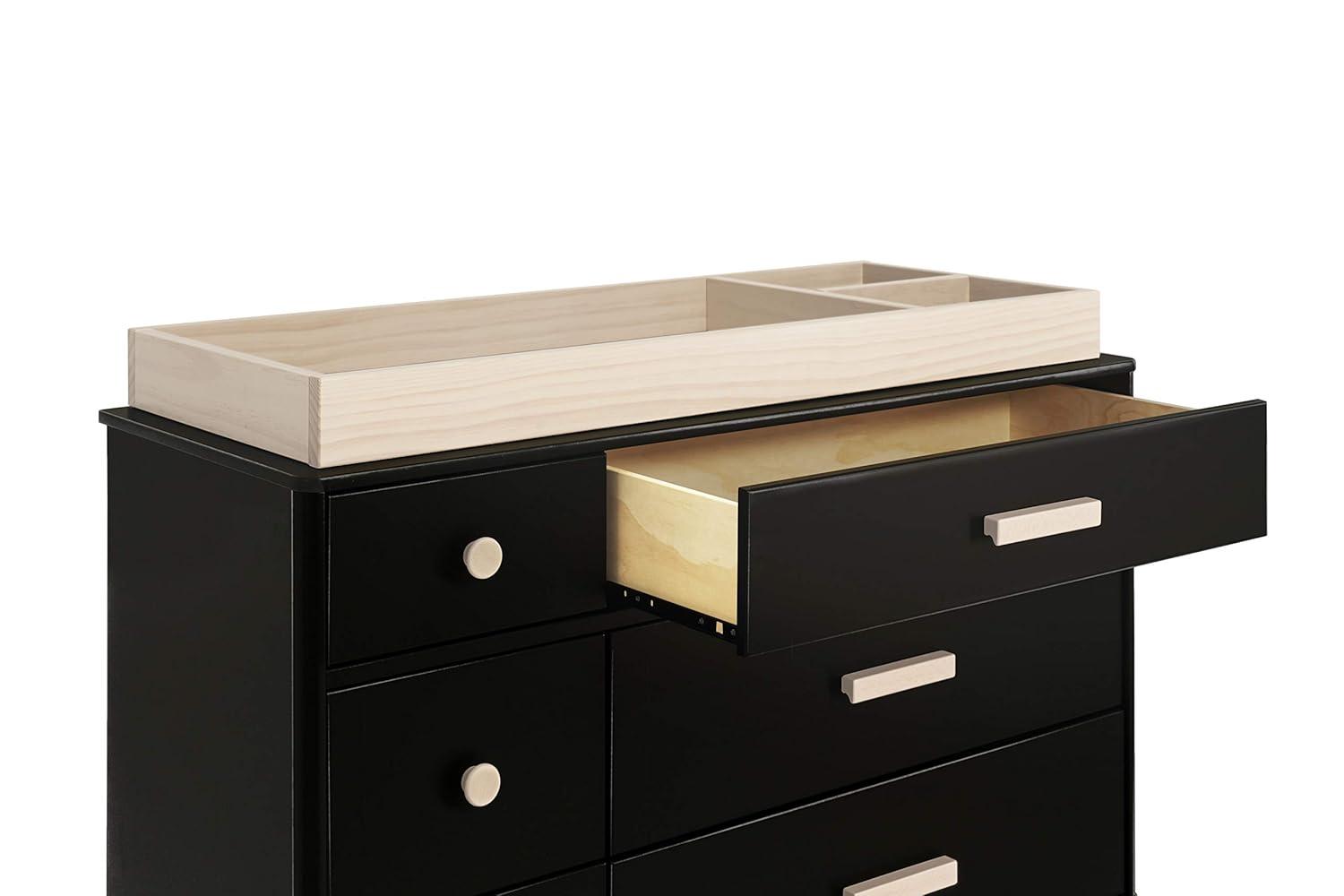 Lolly 6-Drawer Assembled Double Dresser in Black and Washed Natural