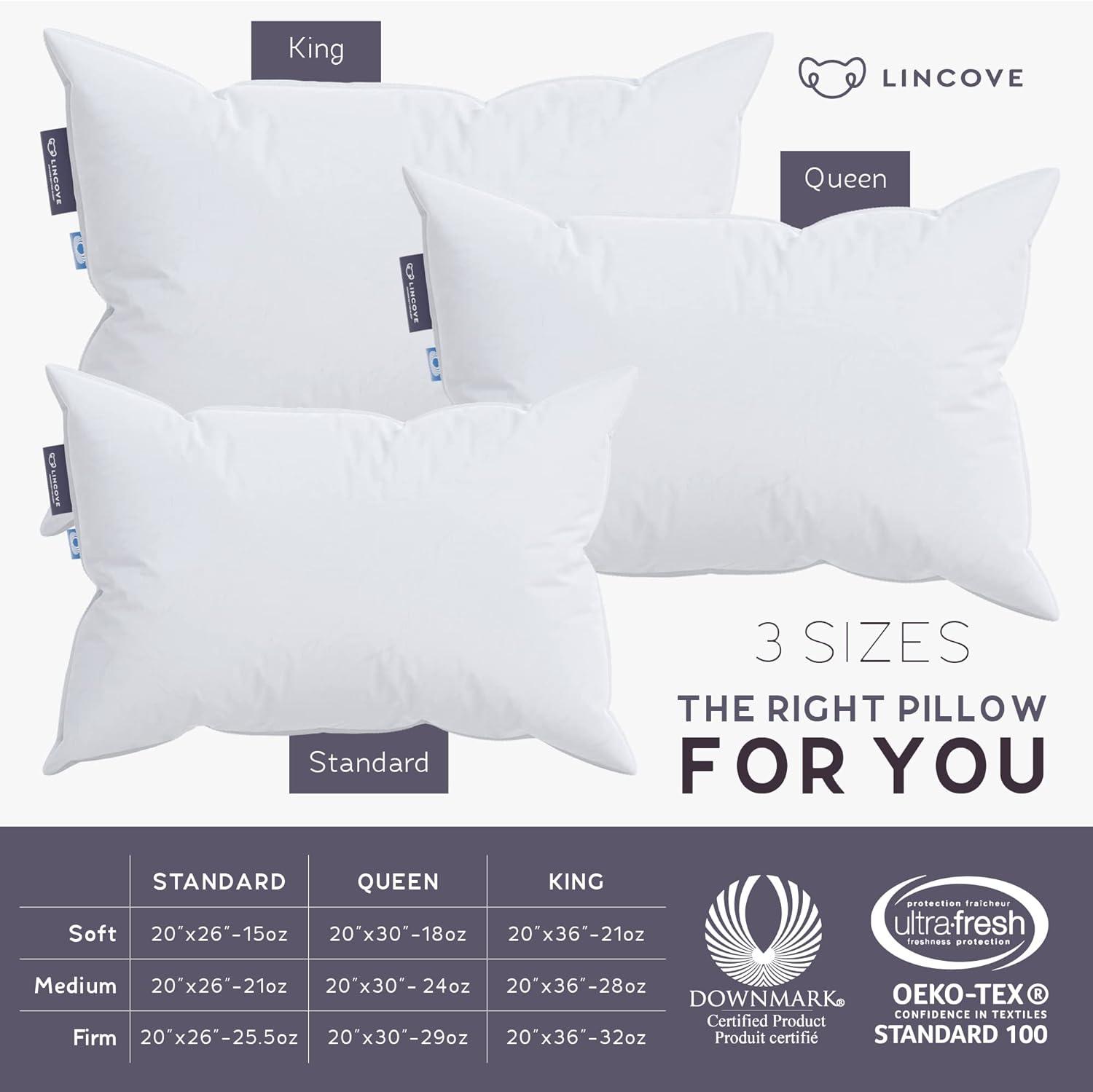 Standard White Down Hypoallergenic Luxury Sleeping Pillow