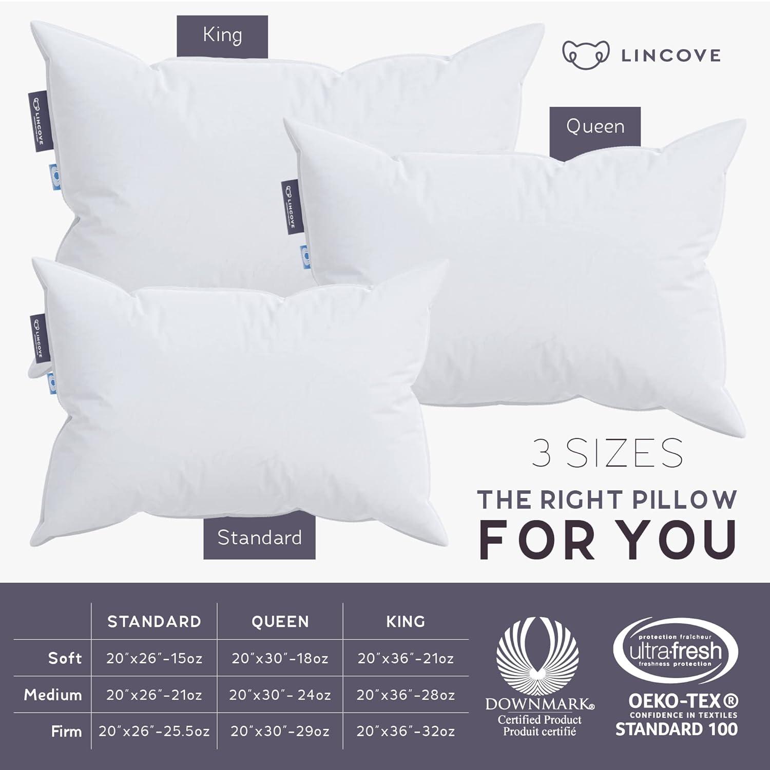 Lincove® Lincove European Down Venus Pillow - German Down, 600 Fill Power - Made in Canada