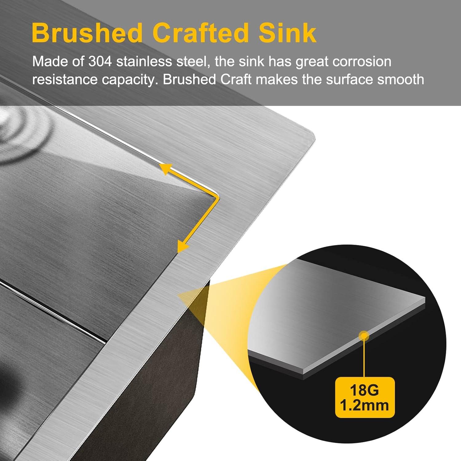 Ktaxon Gray Stainless Steel 72.6 lb Utility Sink