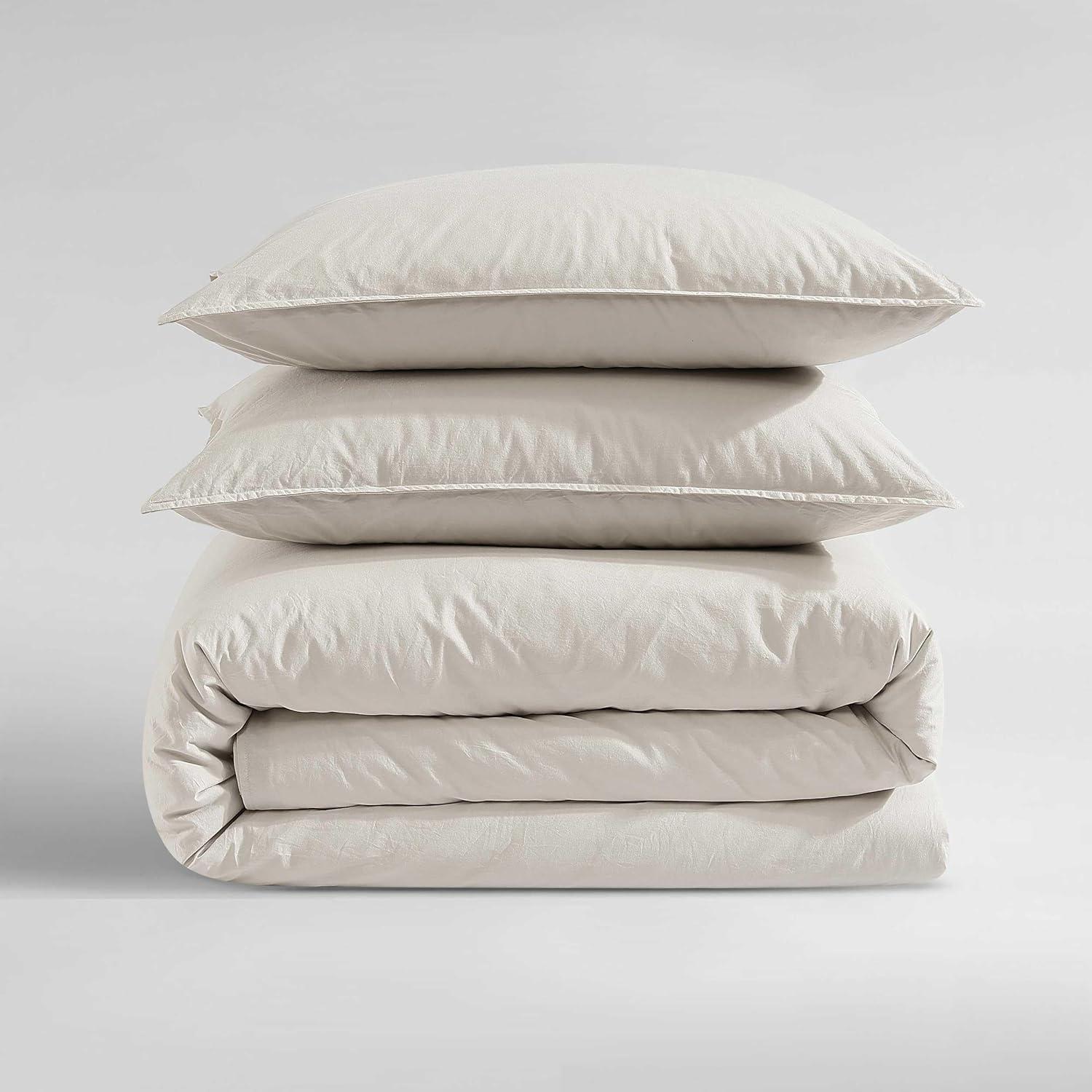 Calvin Klein Washed Percale Cotton Solid Comforter Set